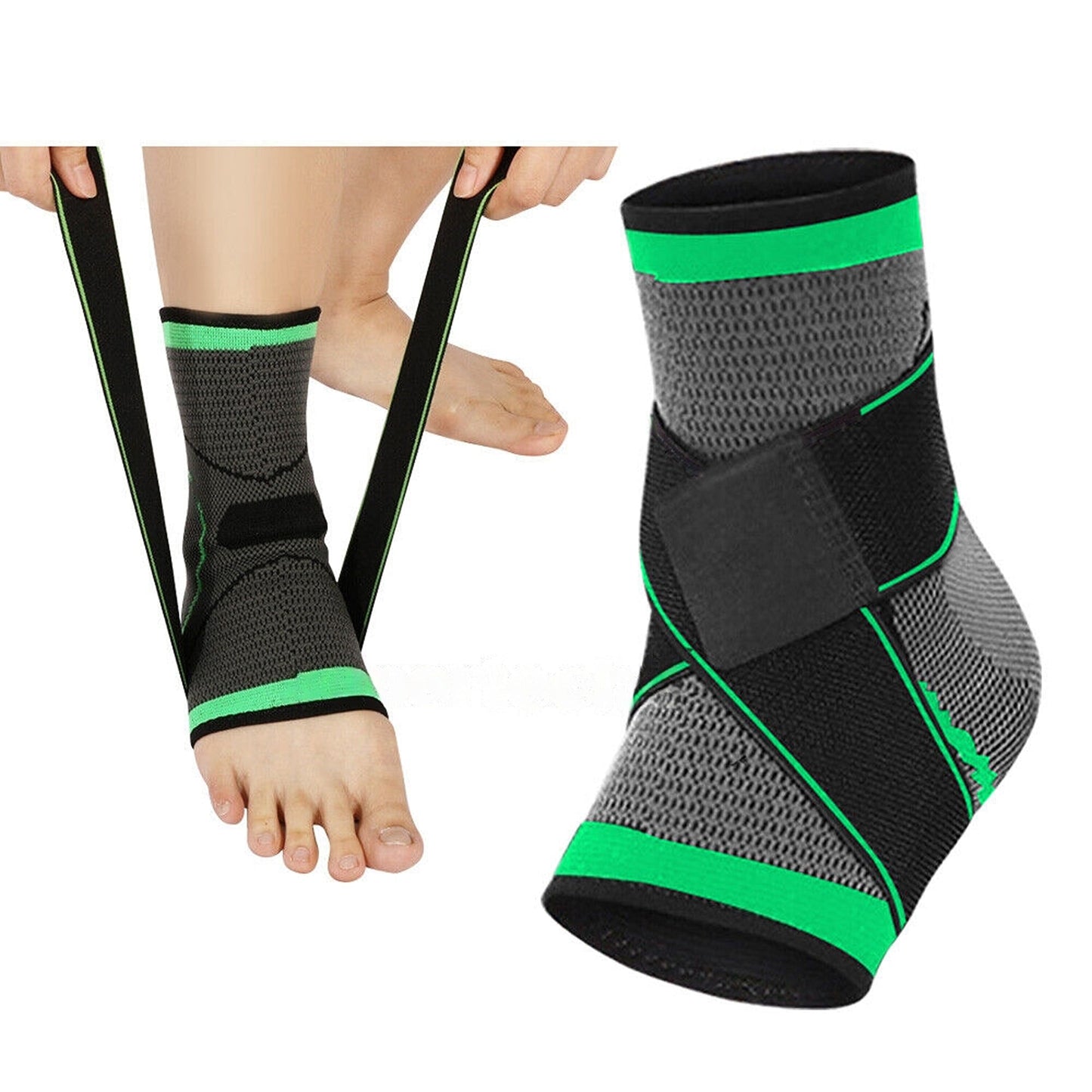 Green Ankle Brace Support Compression Sleeve for Plantar Pain Relief