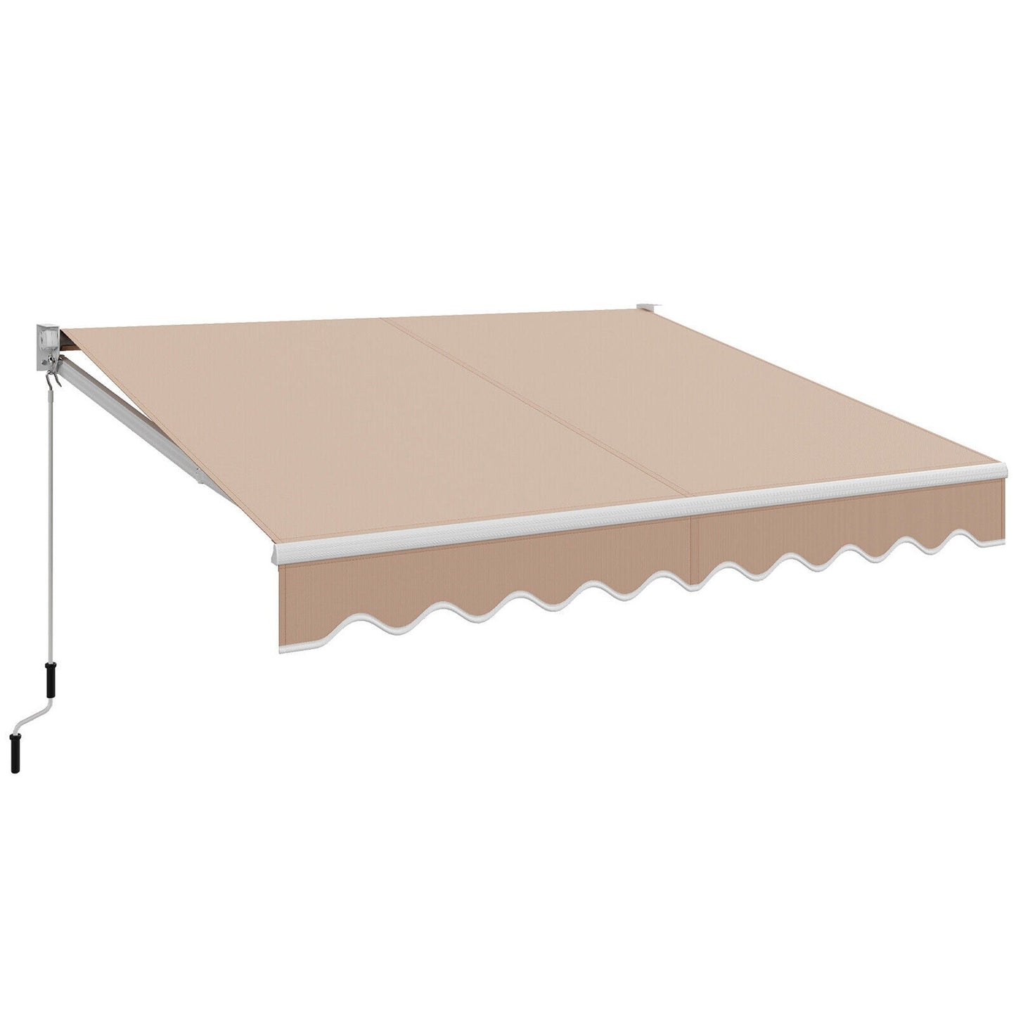 Manual Outdoor Sunshade Canopy Awning with Retractable Folding Arm