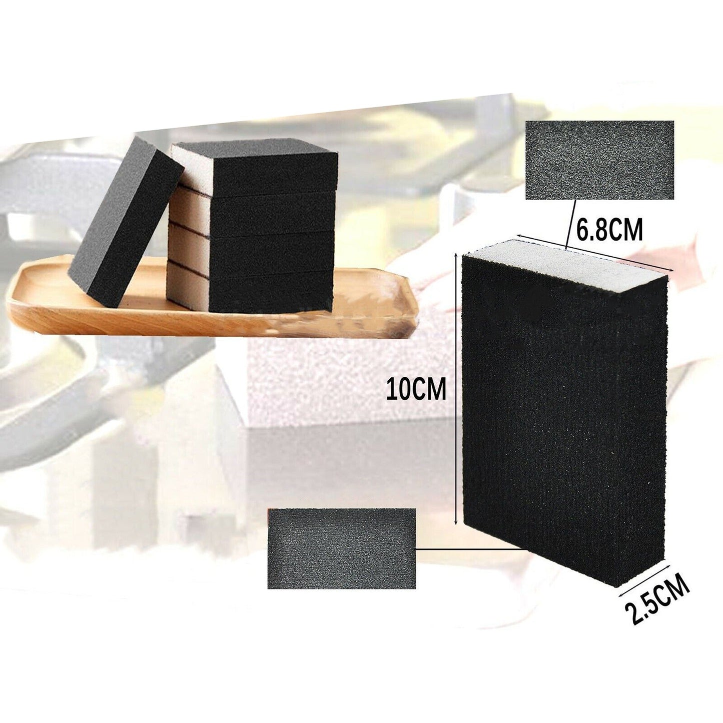 Medium Fine Grit Sanding Sponge Block for Polishing Art Kitchen 60 and 120