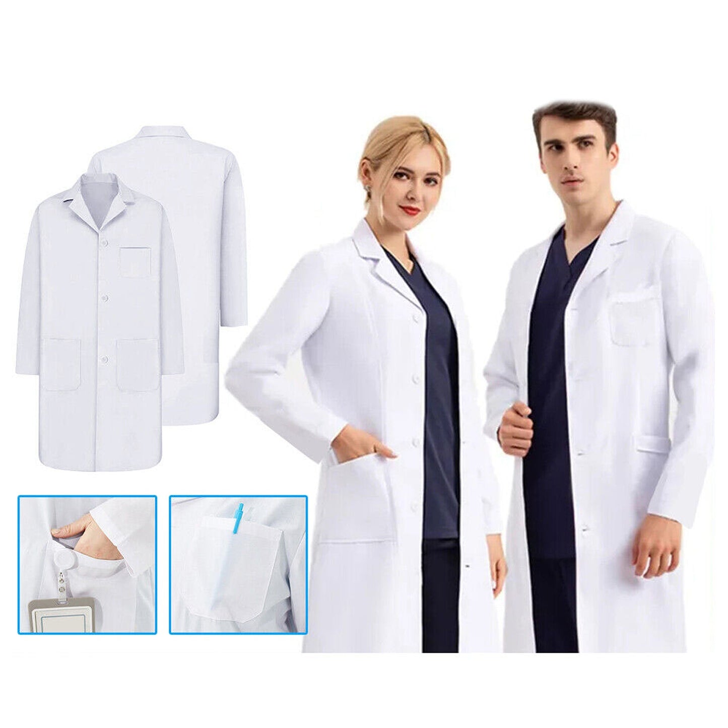 Lab Coat for Warehouse Hygiene and Food Industry White