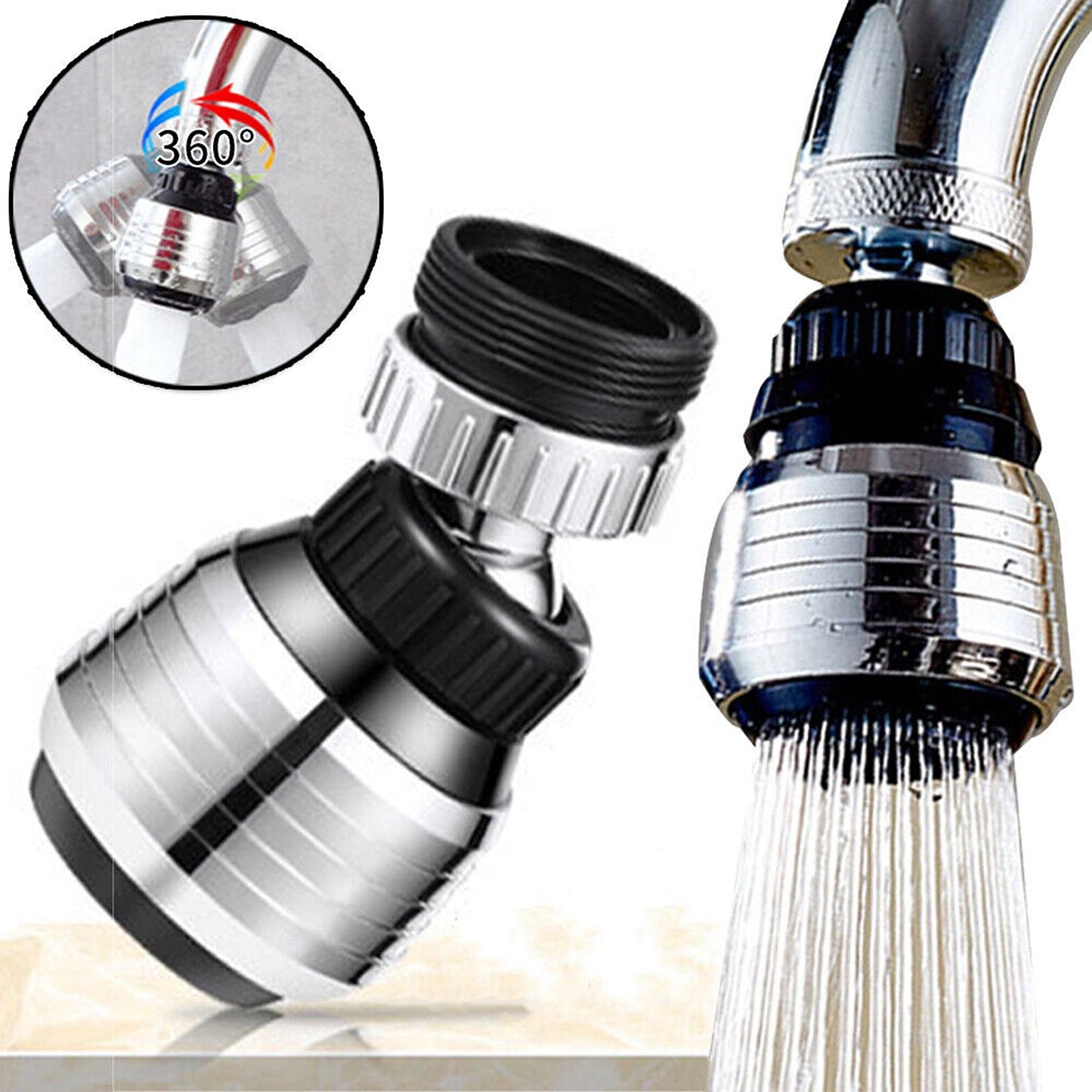 2pcs Water Saving Rotatable Aerator for Tap Swivel Faucet Nozzle