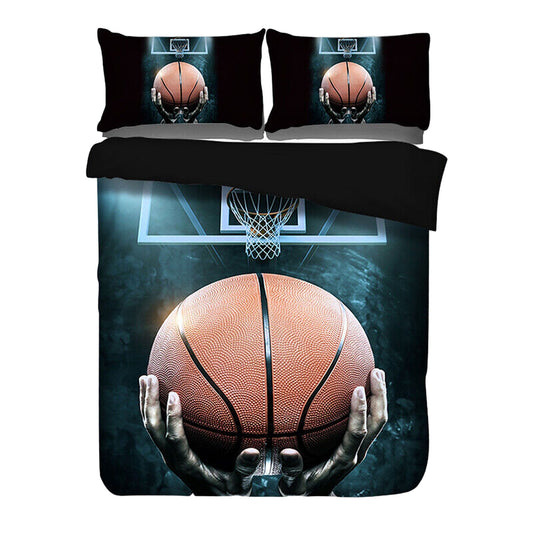 Kids Basketball Themed Bedding Soft Duvet Quilt Cover Set for All Bed Sizes