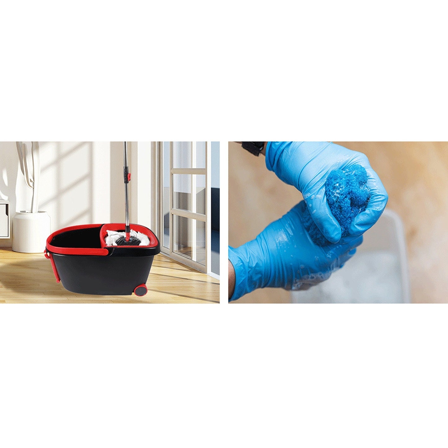 360 Degree Spin Mop Bucket Set with Microfiber Rotating Head