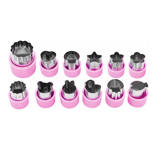 12pcs Mini Cookie Fruit Vegetable Shape Cutter Food Mold