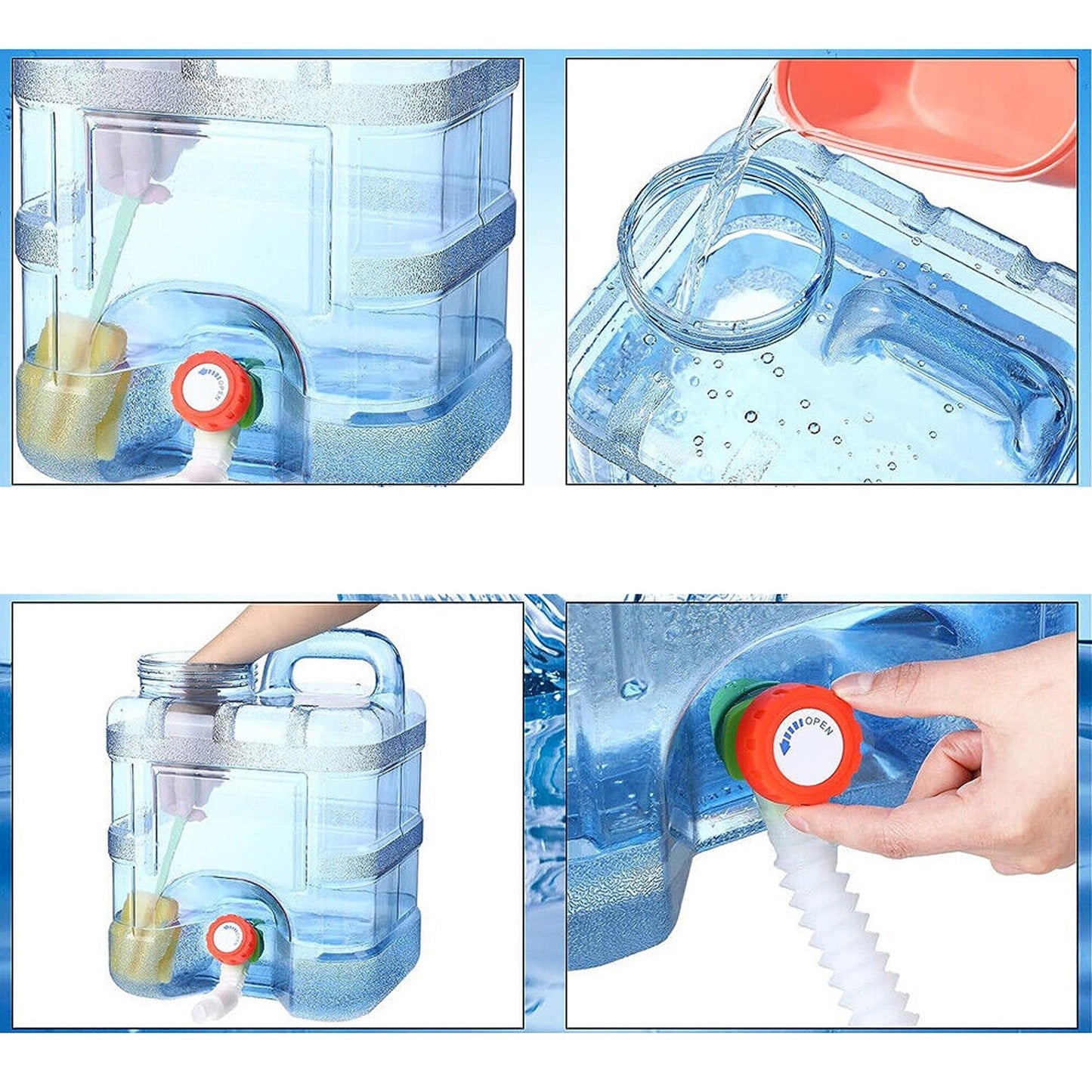Portable Spigot Water Container for Camping 5L-25L Storage