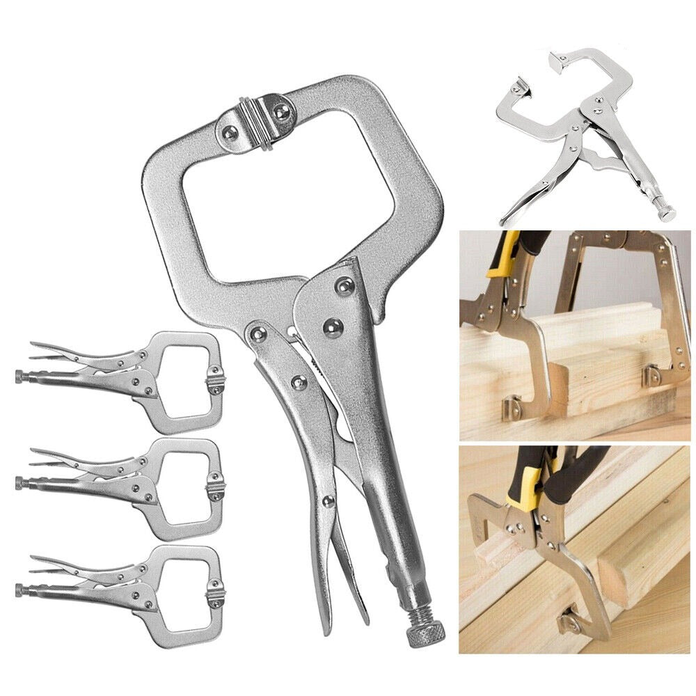 4pcs Heavy Duty 11in Steel C-Clamp Locking Welding Pliers