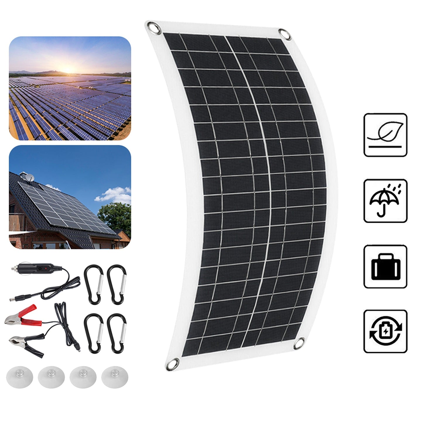 Camping Solar Panel Mono Caravan Charging Power Battery