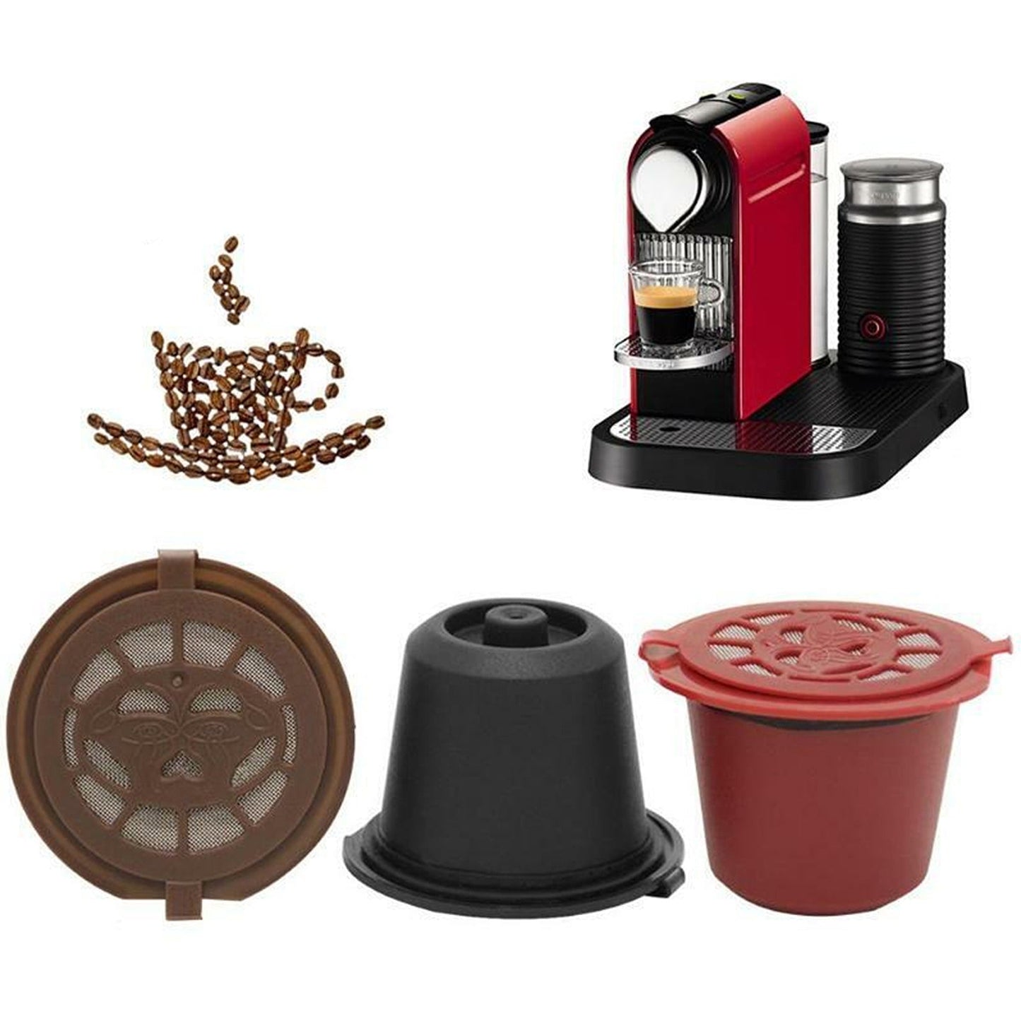 6pcs Coffee Filter Pods Reusable For Nespresso Machine