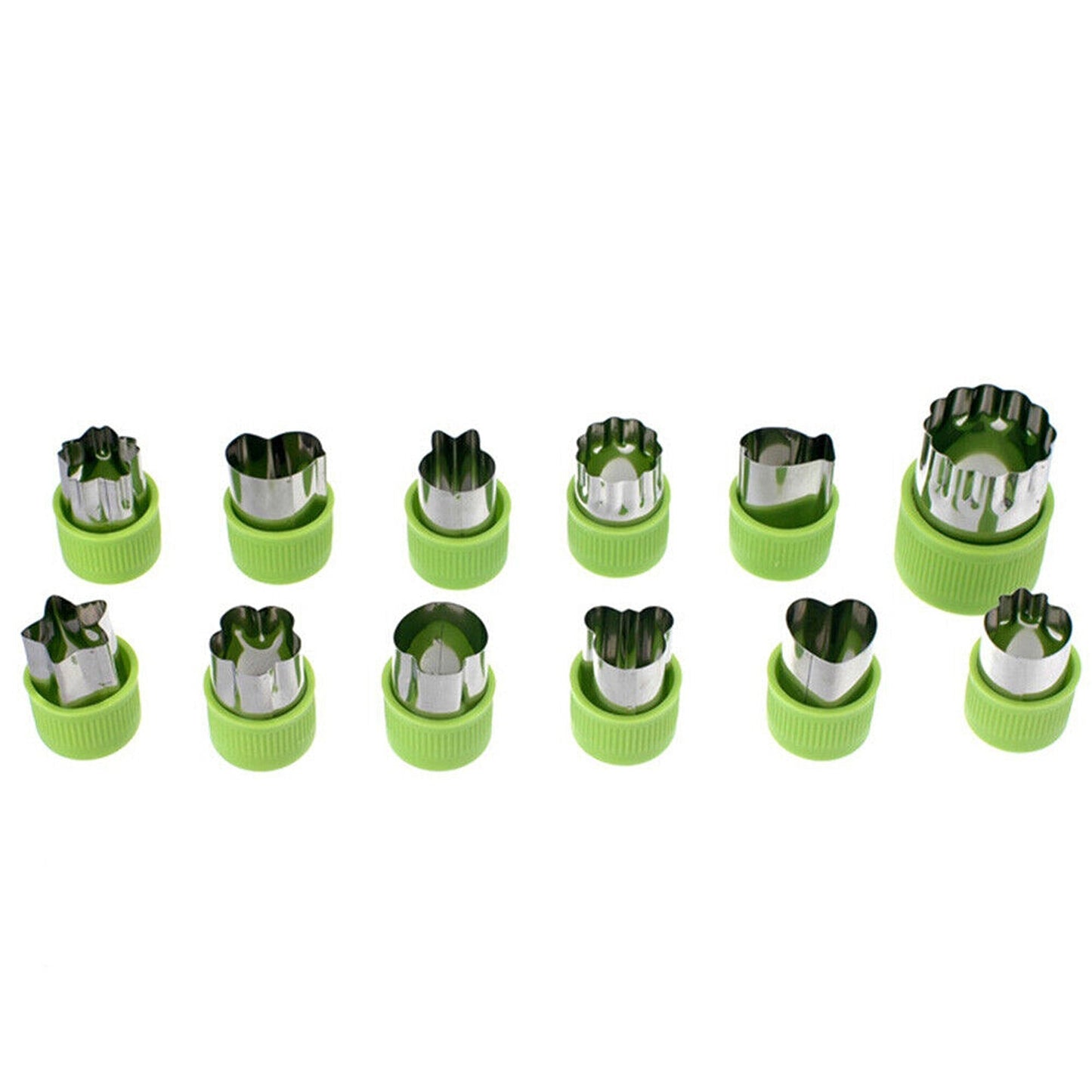 12pcs Mini Stainless Steel Fruit and Vegetable Food Shape Cookie Cutters