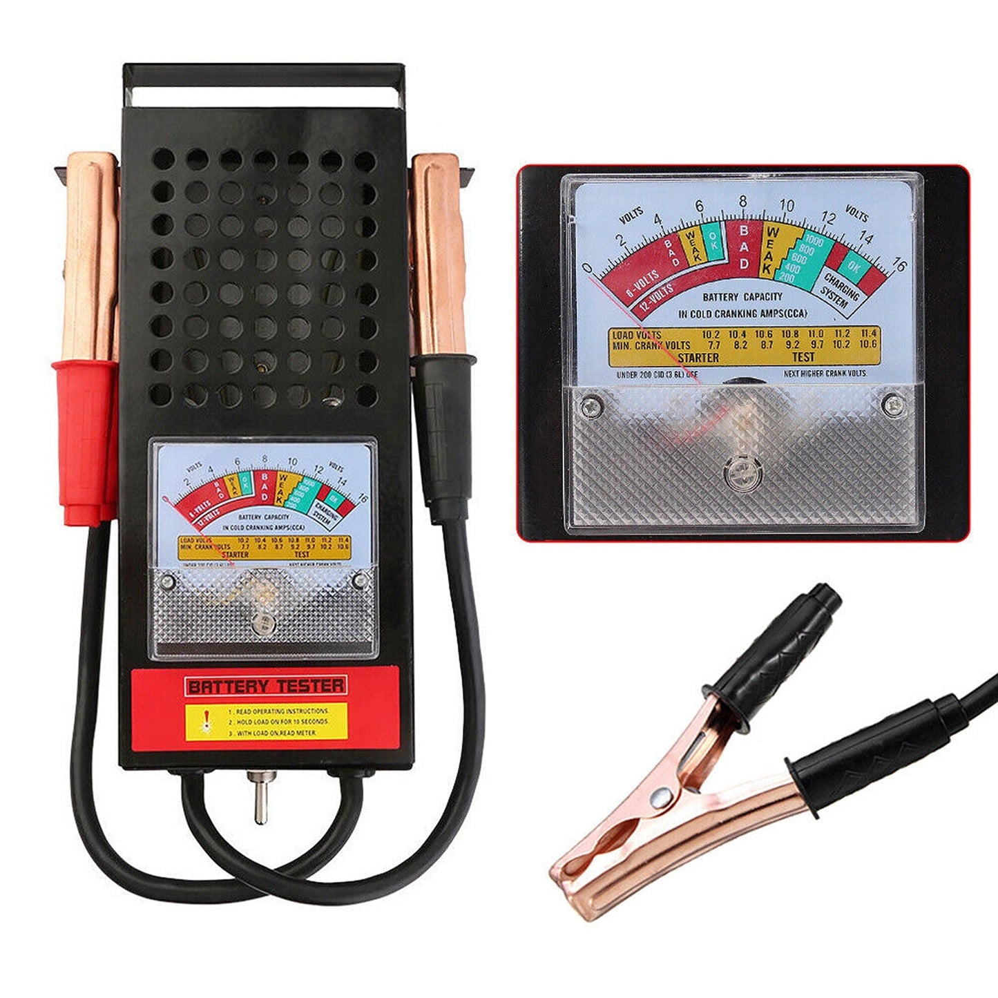 6V & 12V Universal Battery Load Tester for Cars