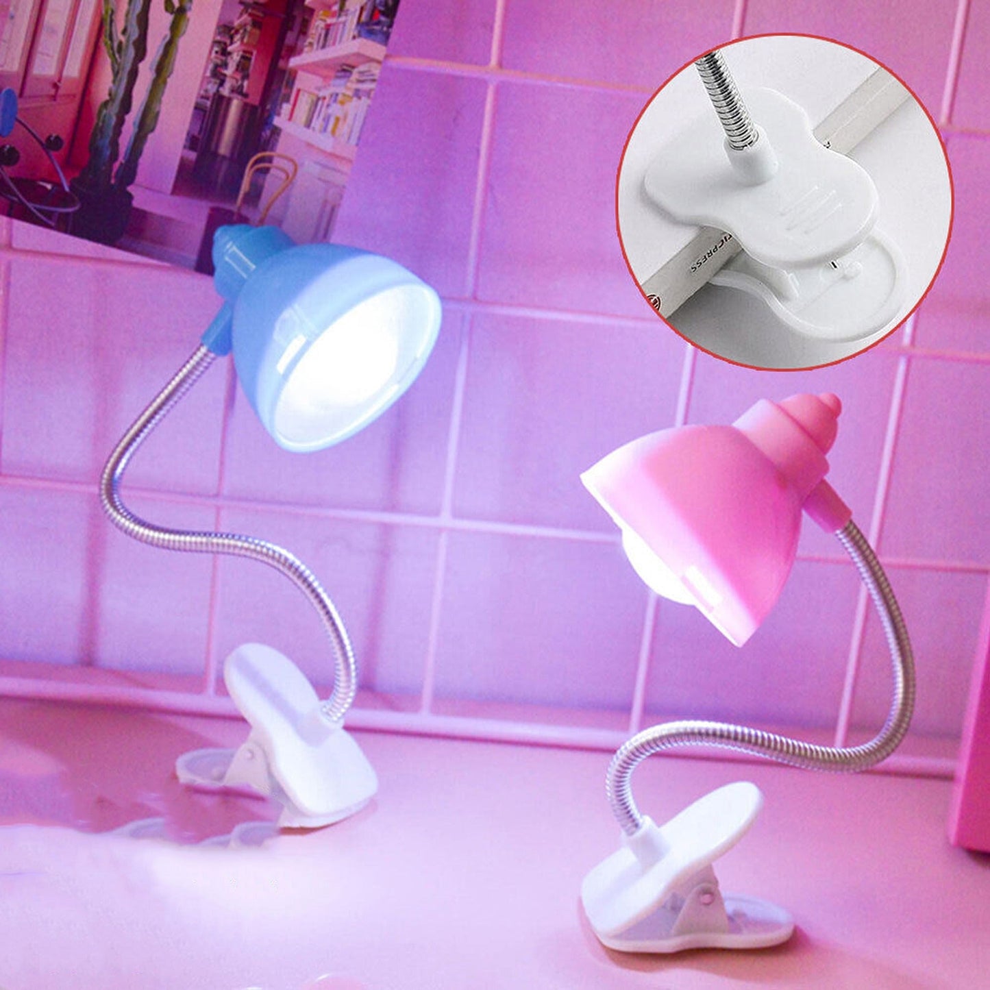 Flexible LED Reading Light with Clamp for Desk or Bedside