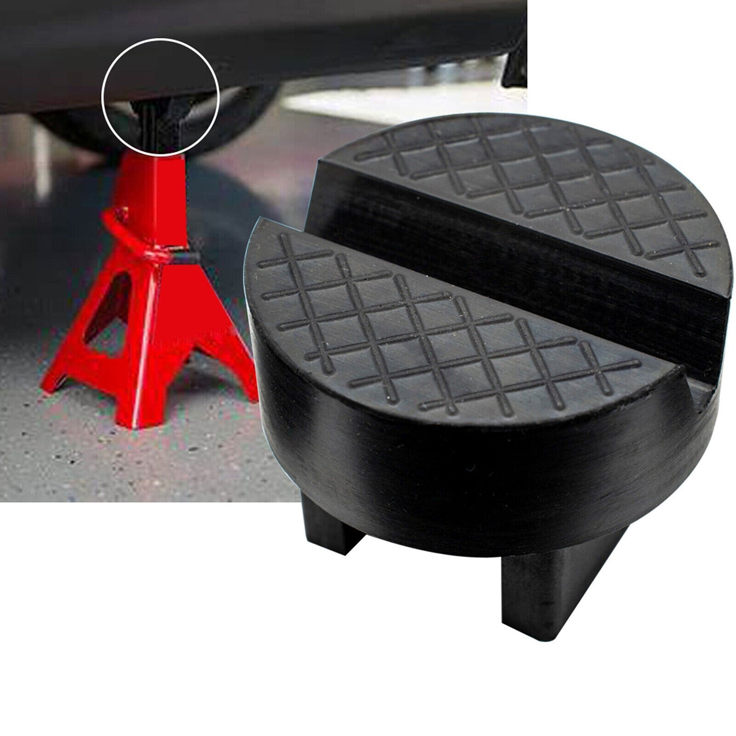 2pcs Rubber Jacking Pad with Slotted Rail for Car Lift
