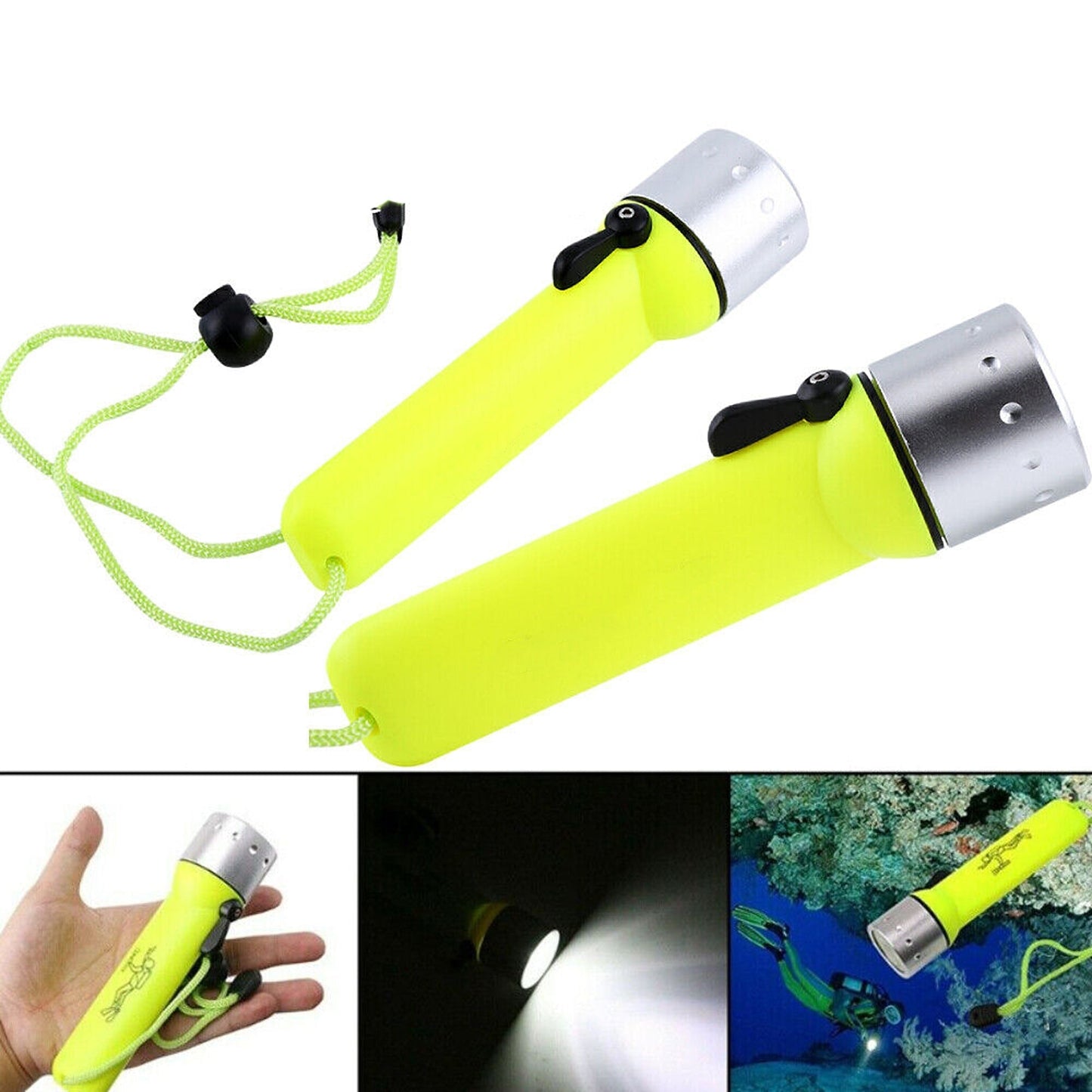 Waterproof Professional Diving Torch Scuba Dive Flashlight