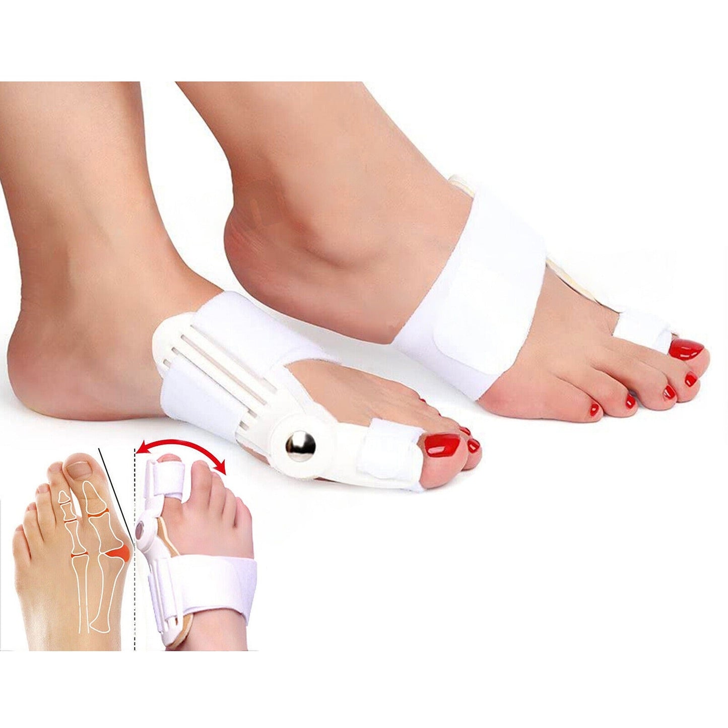 2pcs Big Toe Bunion Corrector Hallux Valgus Foot Splint Straightener