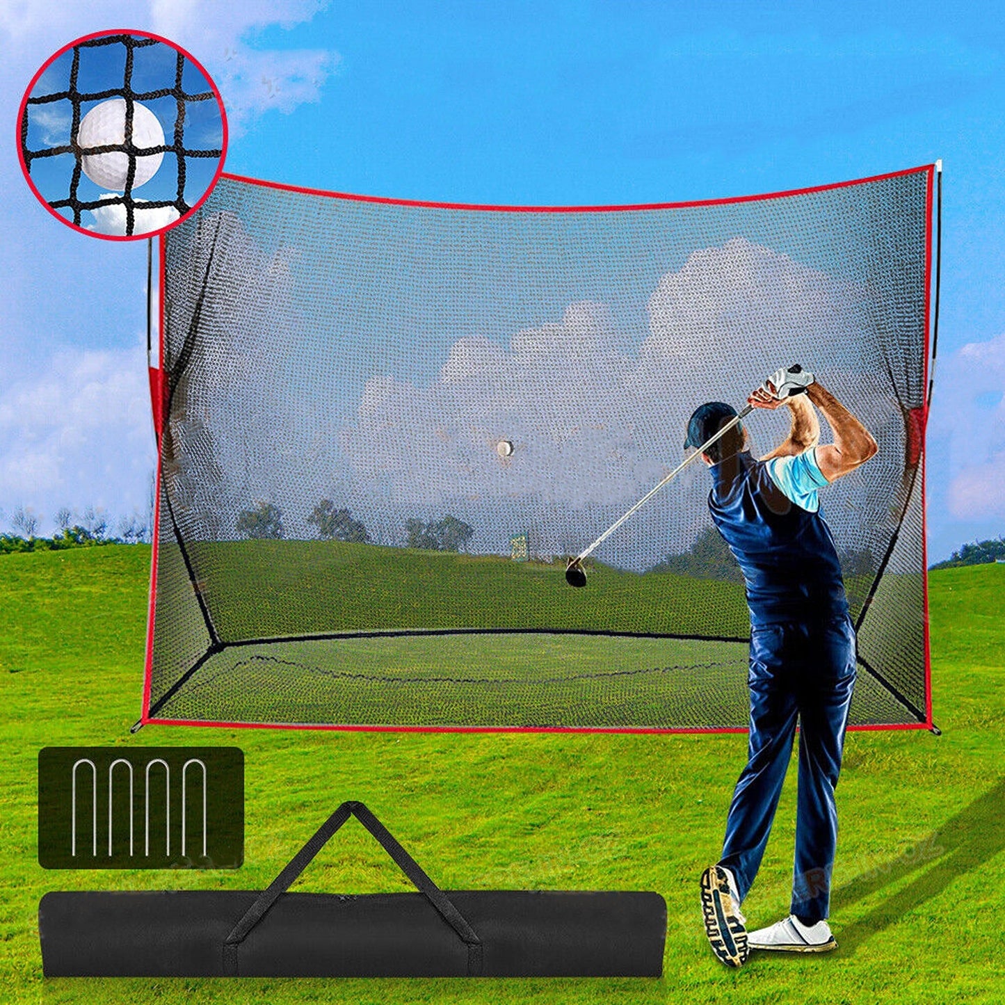 Golf Net for Driving and Chipping - Training Aid with Bag 10ft
