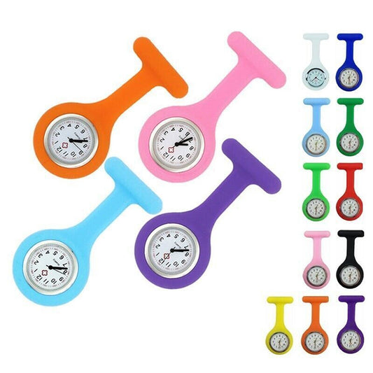 Nurse Silicone Brooch Fob Watch with Tunic Clip