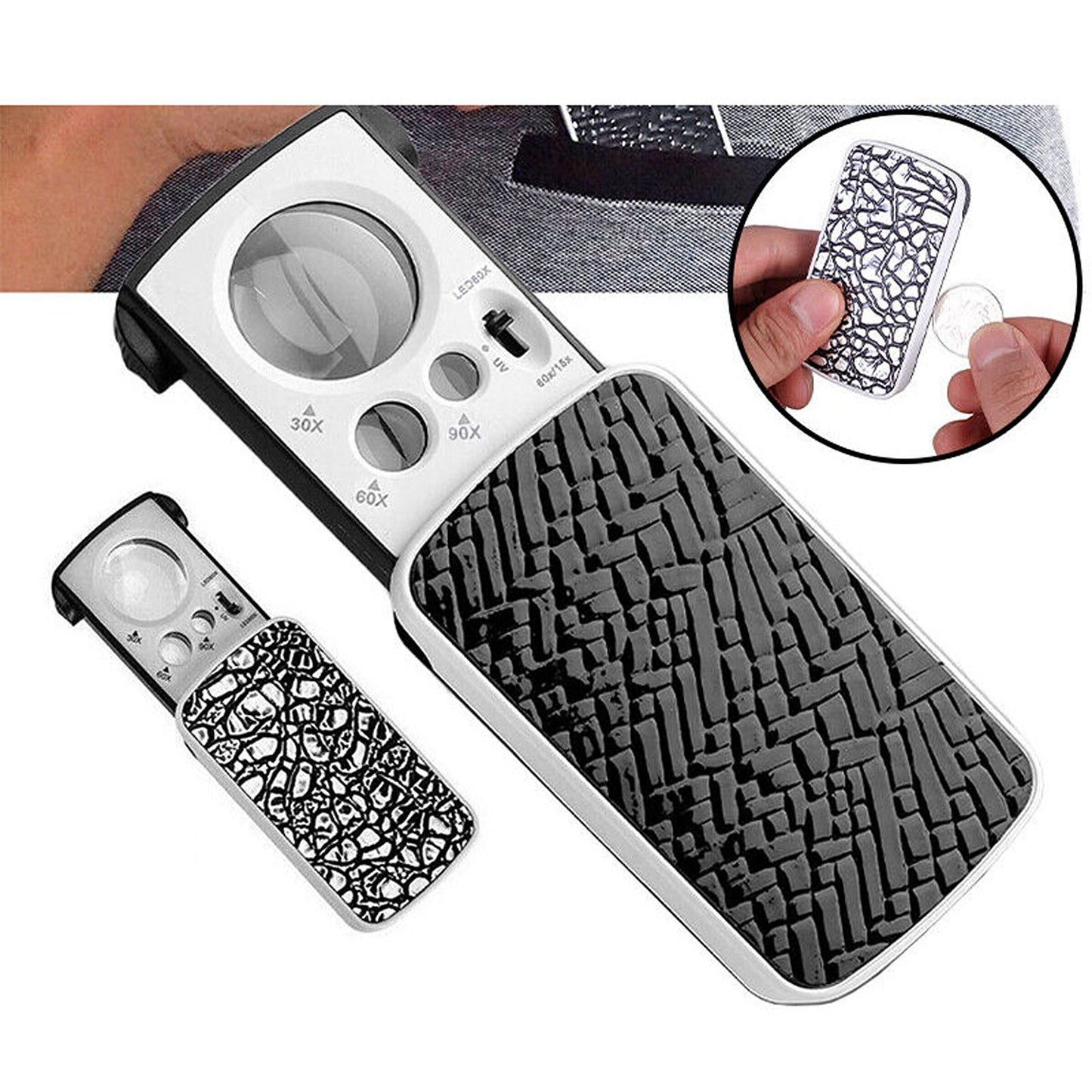 Jeweler Loupe with LED Light and Magnifying Glass Lens