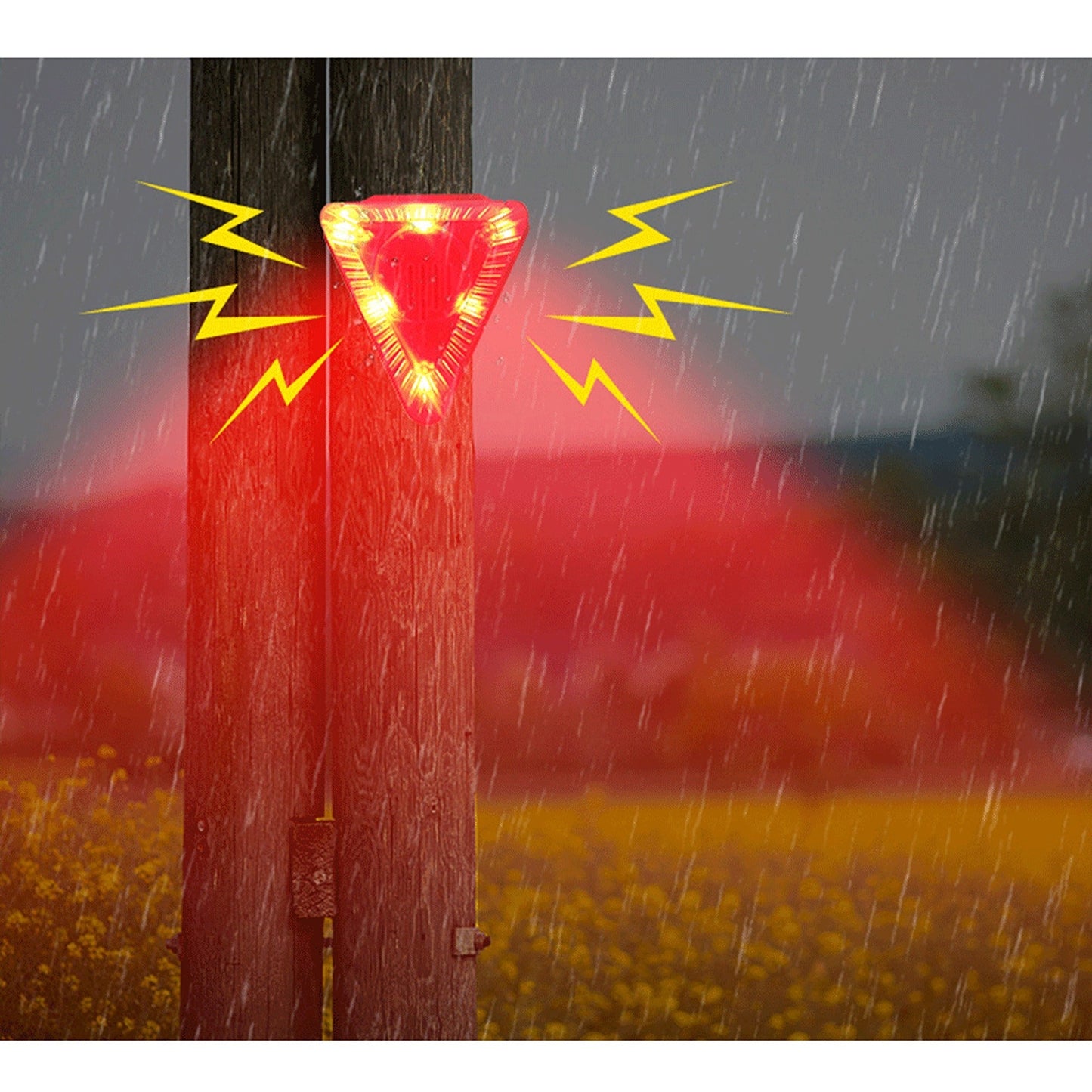 Solar Powered 129db Alarm Warning Light with Motion Sensor and Strobe
