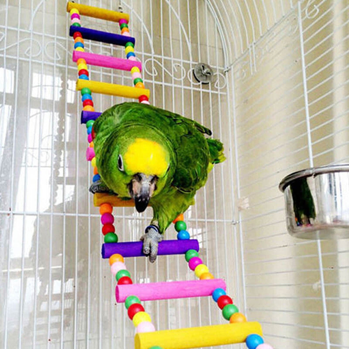 Wooden Parrot Swing and Climbing Ladder Bird Toy for Cockatiel Budgie