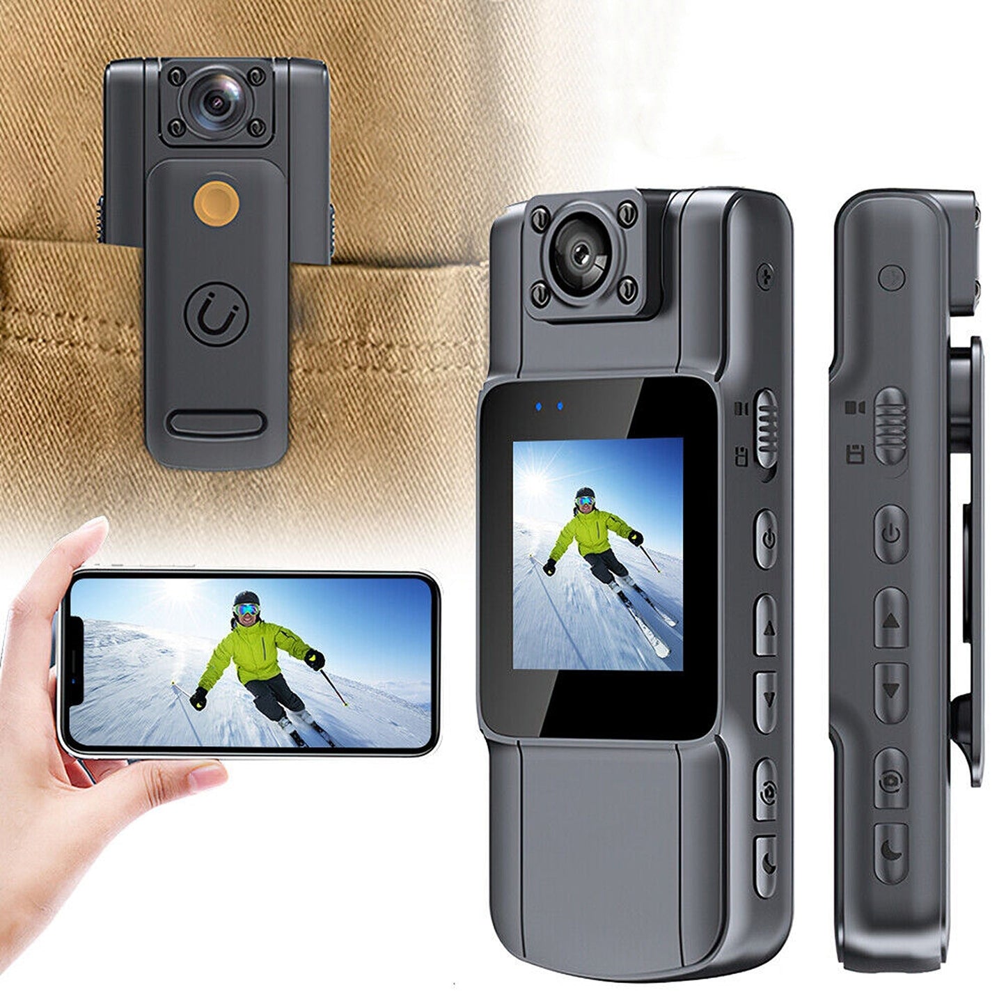 Mini Body Police Camera 1080P HD WiFi Video Recorder with Night Vision