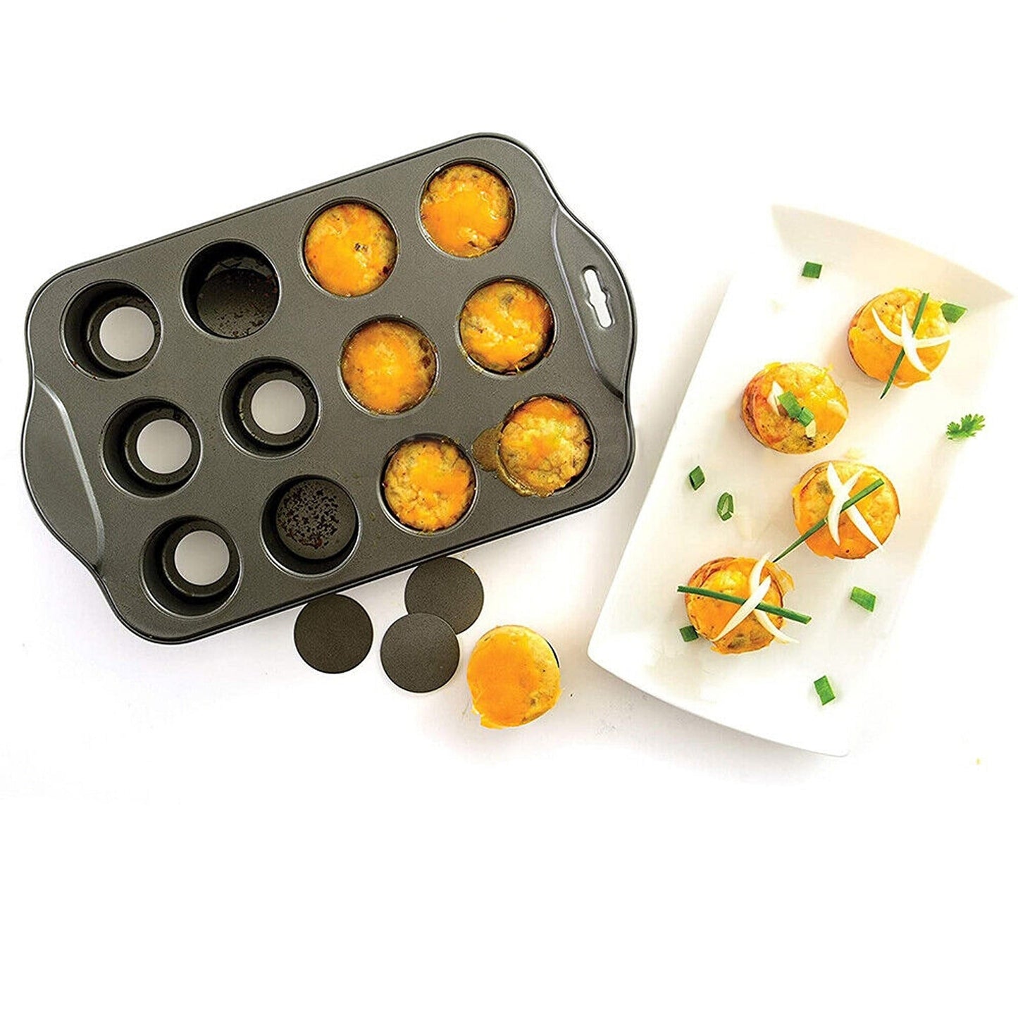 Non-Stick Mini Cheesecake Pan with Removable Base 12 Cups