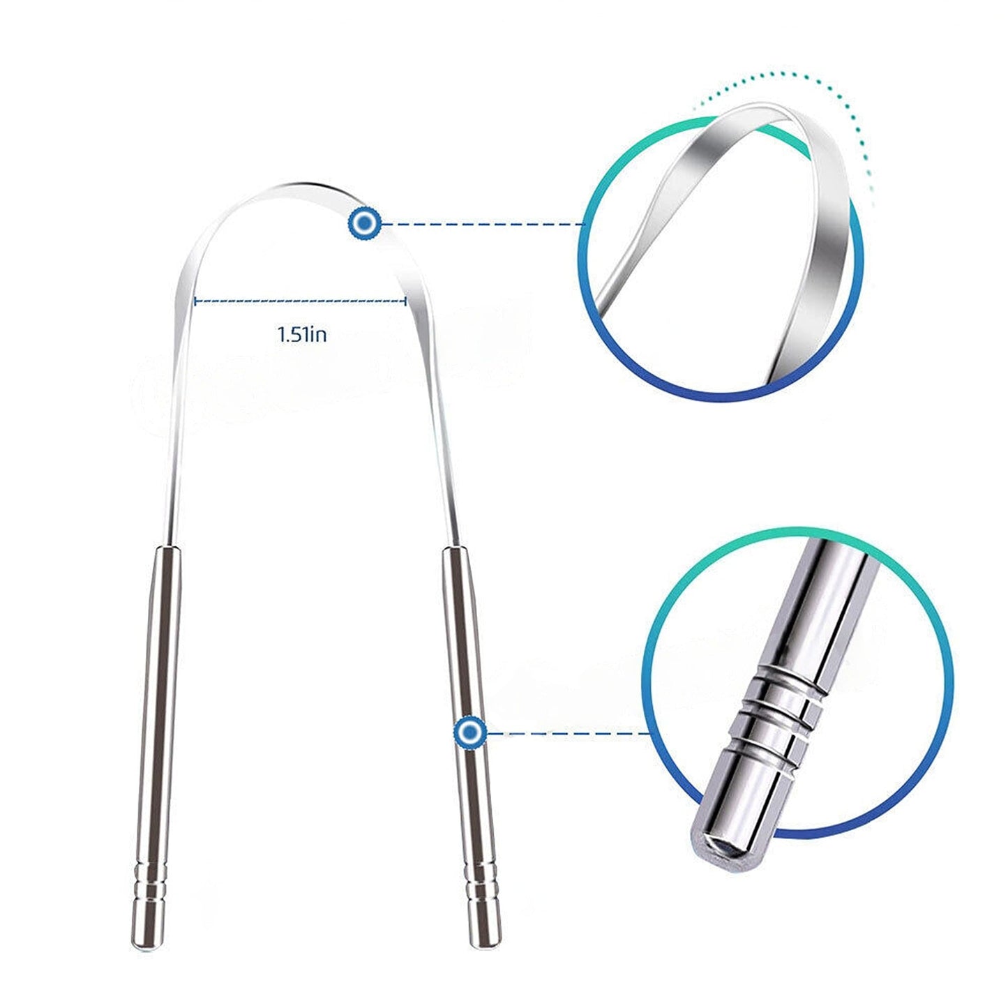 2pcs Oral Hygiene Stainless Steel Tongue Cleaner Dental Care Scraper