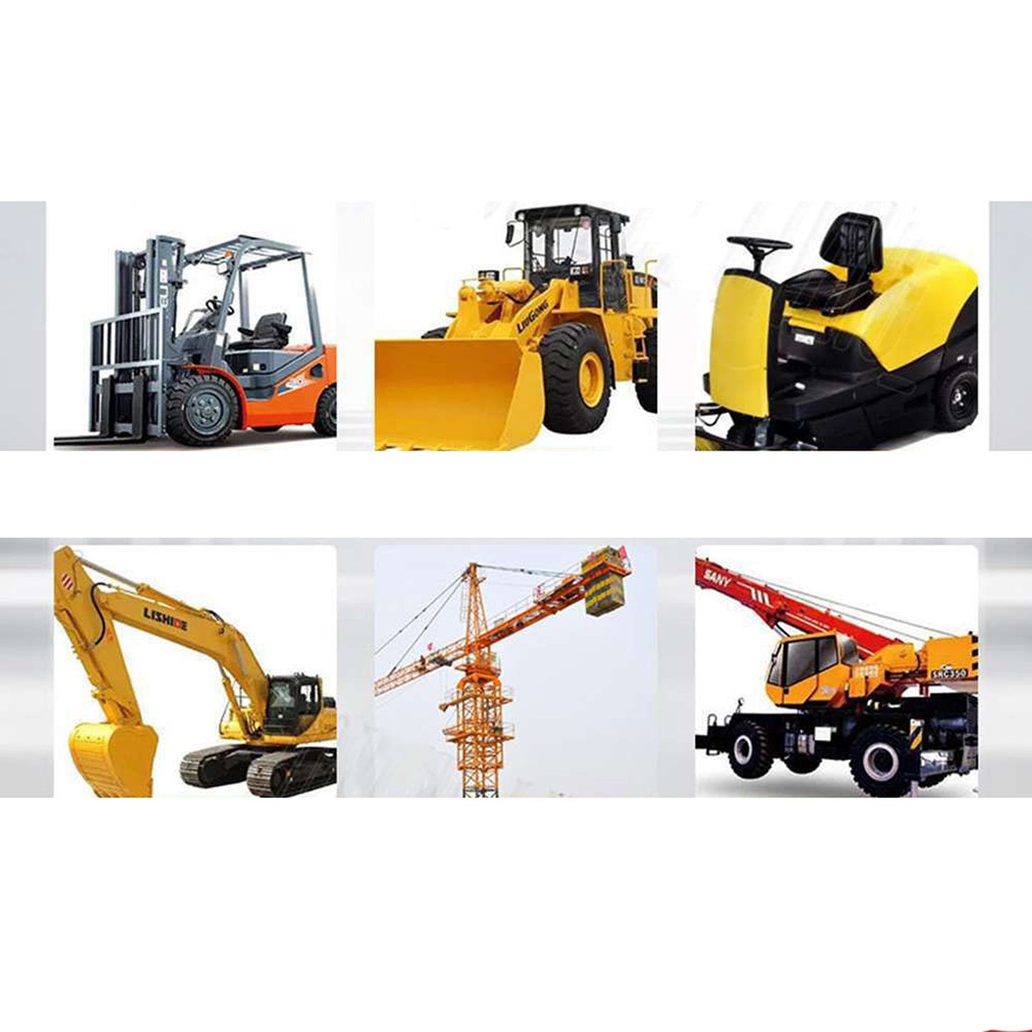 Adjustable Forklift and Tractor Seat with Universal Suspension Backrest