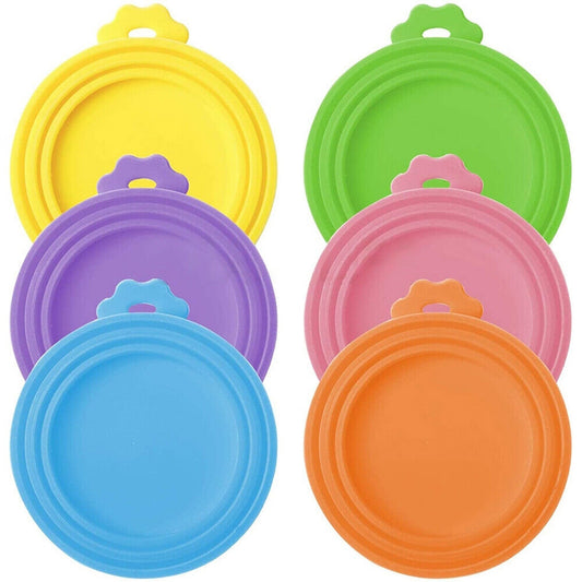 6pcs Silicone Pet Food Can Lid Dog Cat Tin Reusable Storage Cap