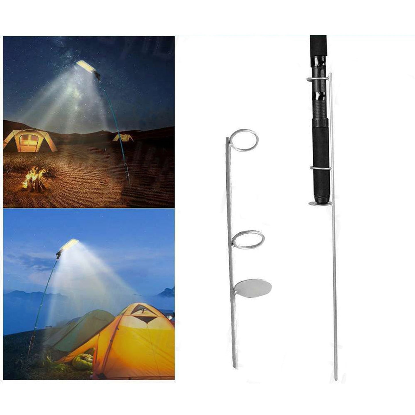 Portable Telescopic Fishing Rod LED Light Outdoor Camping Repair Lamp 12V
