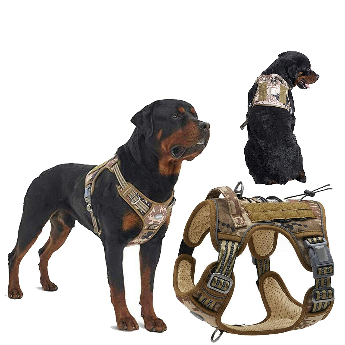 Adjustable No Pull Tactical Dog Harness for Military and Training