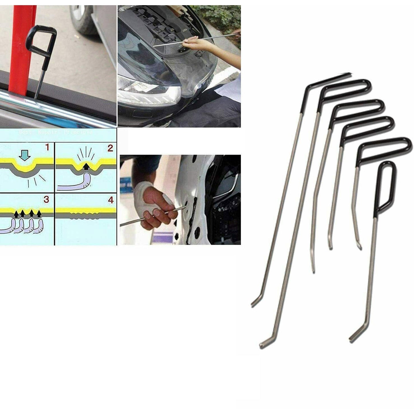 23-Piece PDR Tools Push Rods Set for Paintless Dent Repair