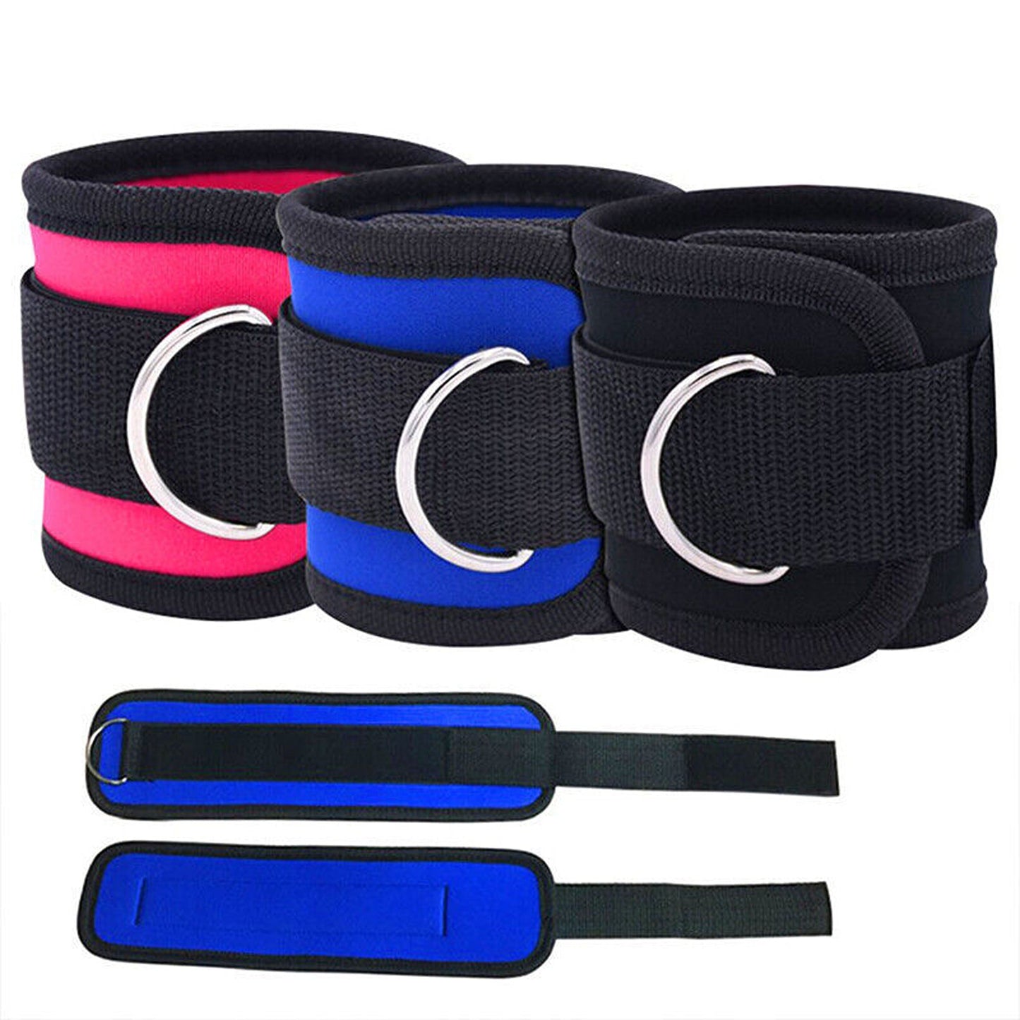 2pcs Gym Leg Strap with D-Ring for Cable Kickbacks