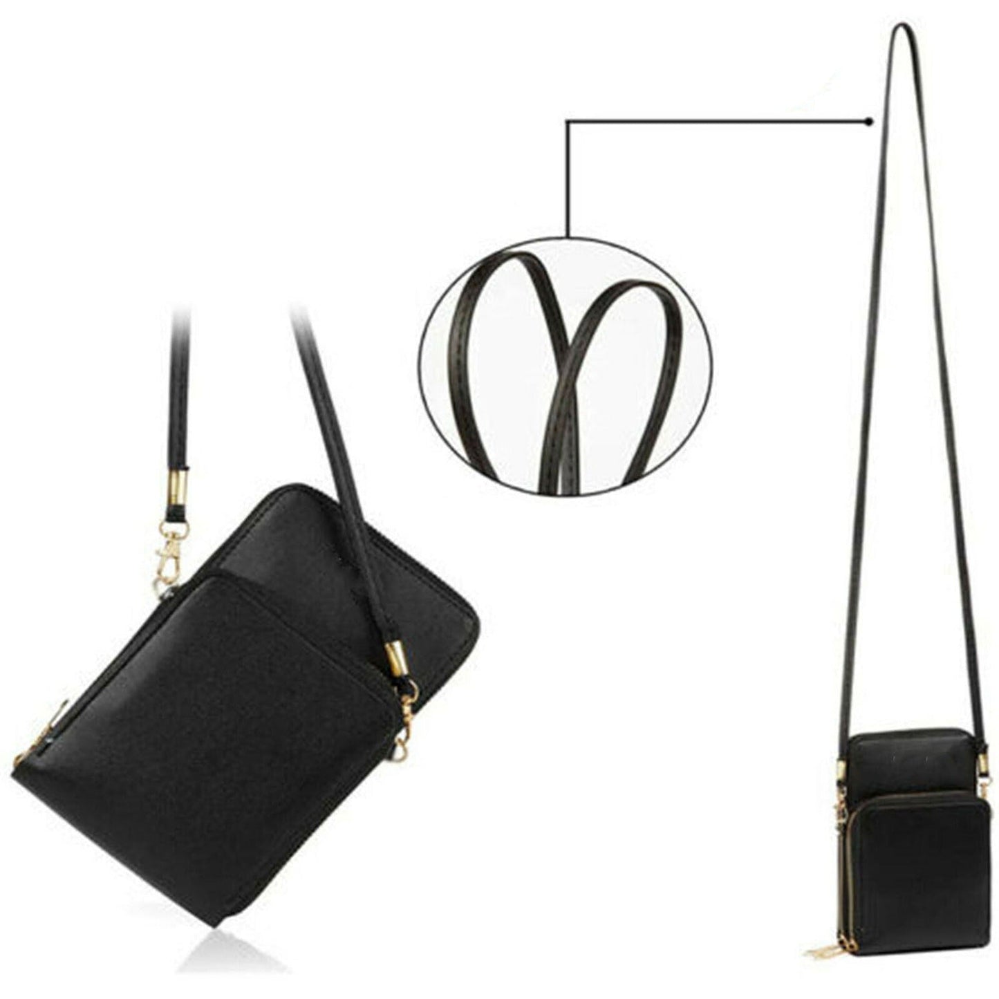 Touch Screen RFID Blocking Crossbody Phone Purse for Women with Strap