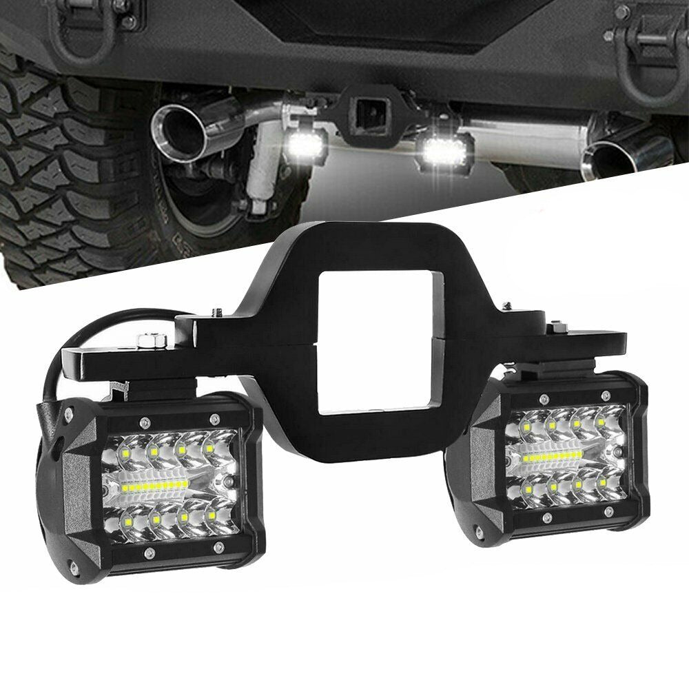 Trailer Hitch Mount Bracket with 4in LED Work Lights