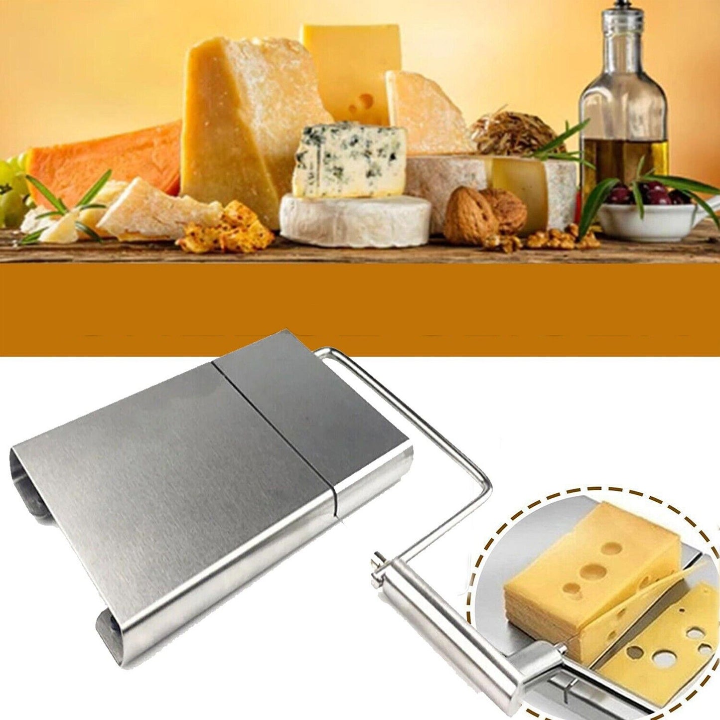 Stainless Steel Cheese Slicer with Wire Cutter Cake and Butter Tools