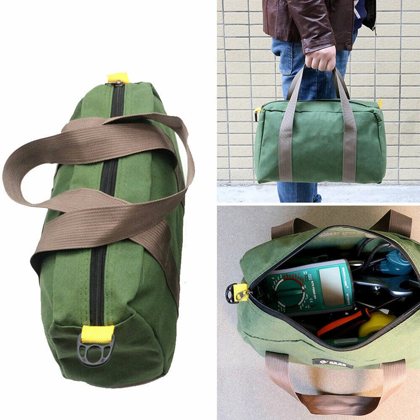 Portable Heavy Duty Canvas Tool Bag Waterproof Hand Toolkit Case
