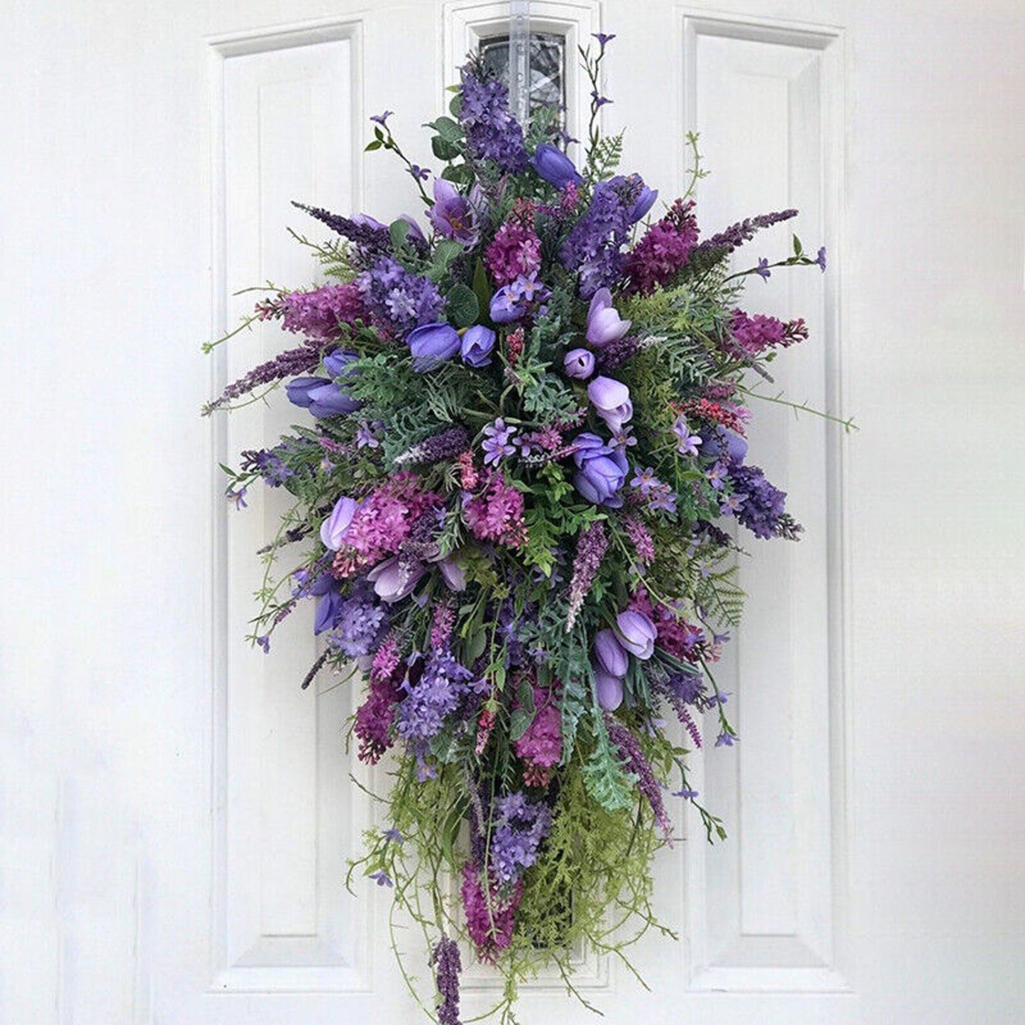 Front Door Artificial Spring Wreath Flower Garland Wall Decor