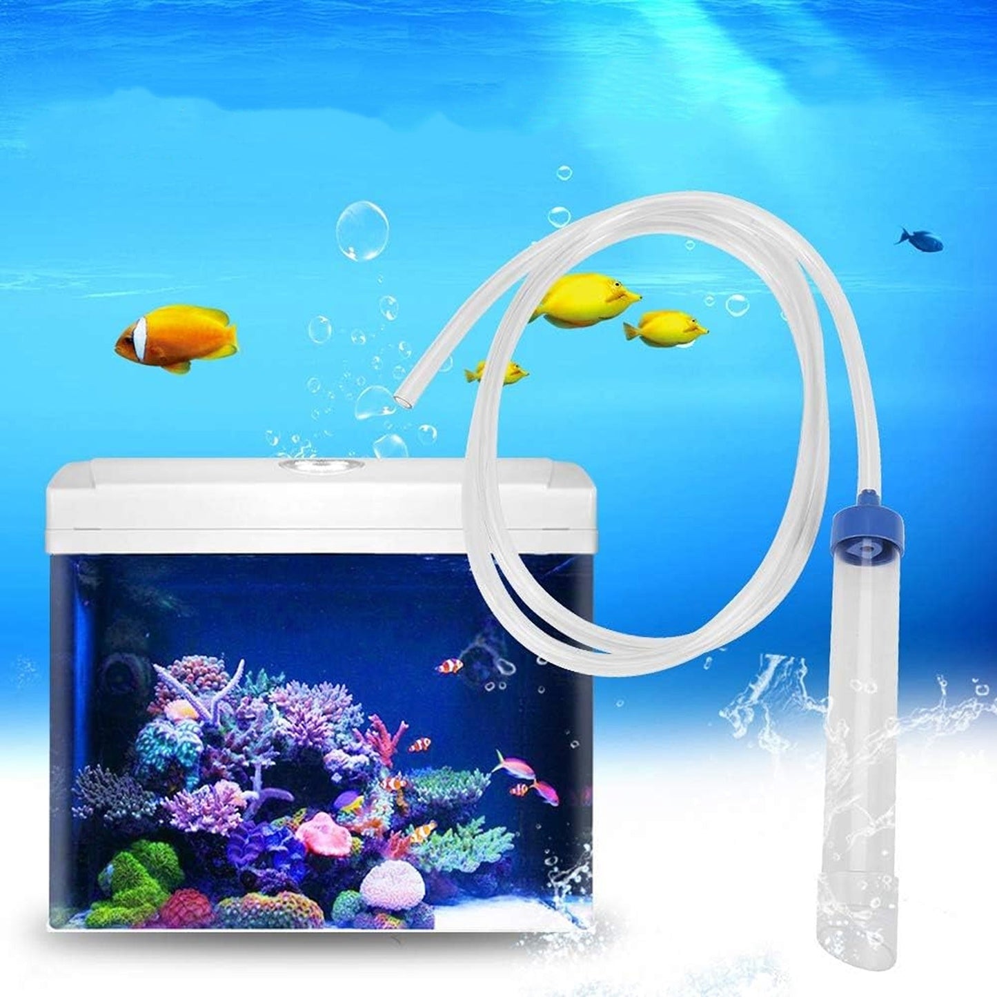 Aquarium Syphon Vacuum Fish Tank Gravel Cleaner with Water Changer Hose