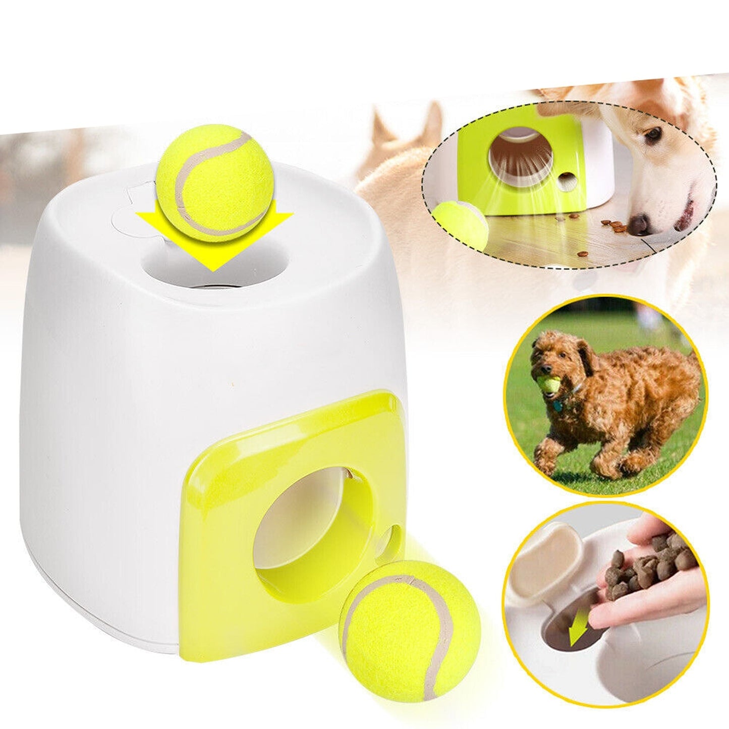Interactive Reward Machine for Dogs - Tennis Ball Snack Launcher