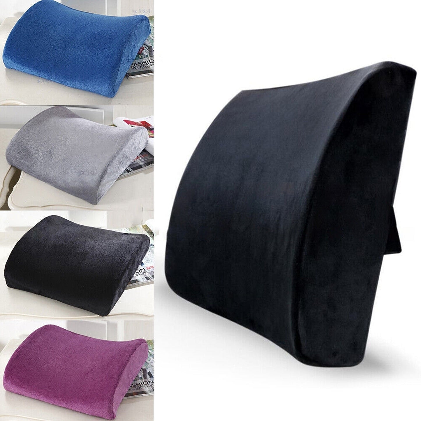 Memory Foam Lumbar Seat Cushion Car Back Support Chair Pillow