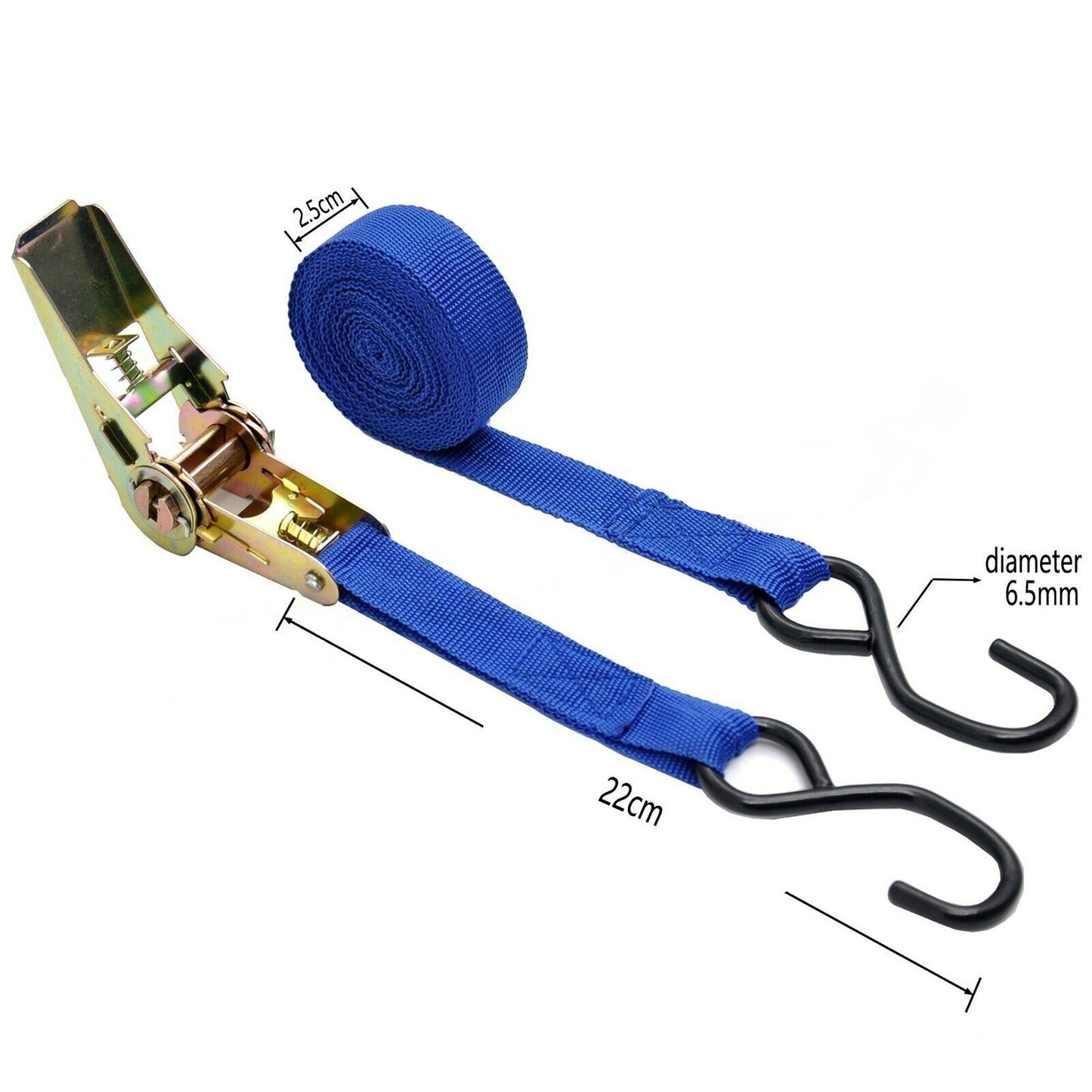 4.5m Ratchet Tie Down Strap Set for Roof Rack Truck Motorbike 4pcs