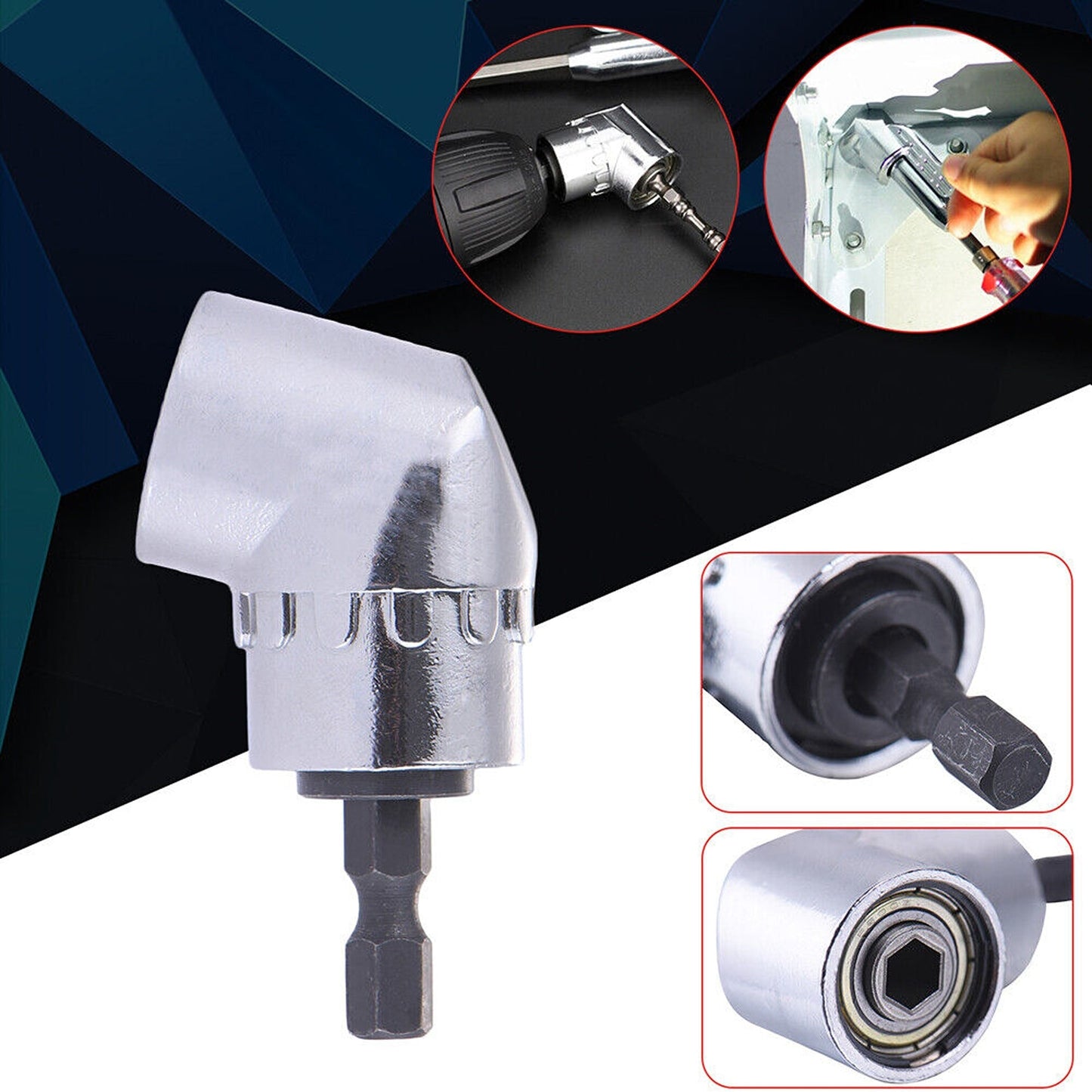 105 Degree Right Angle Drive Extension Power Screwdriver Drill Socket Adapter