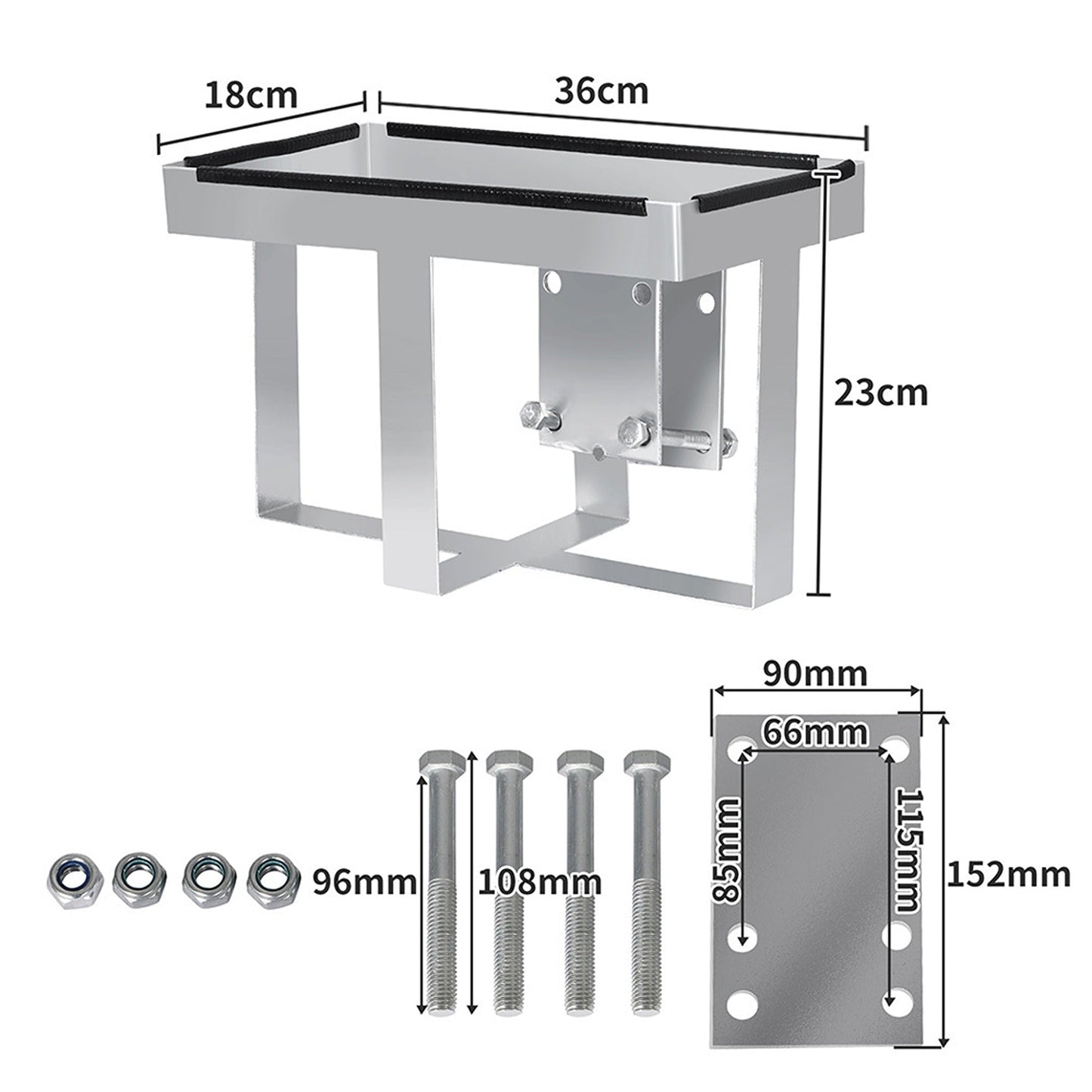 Galvanized Steel Jerry Can Holder for Offroad Trailers and Caravans 20L