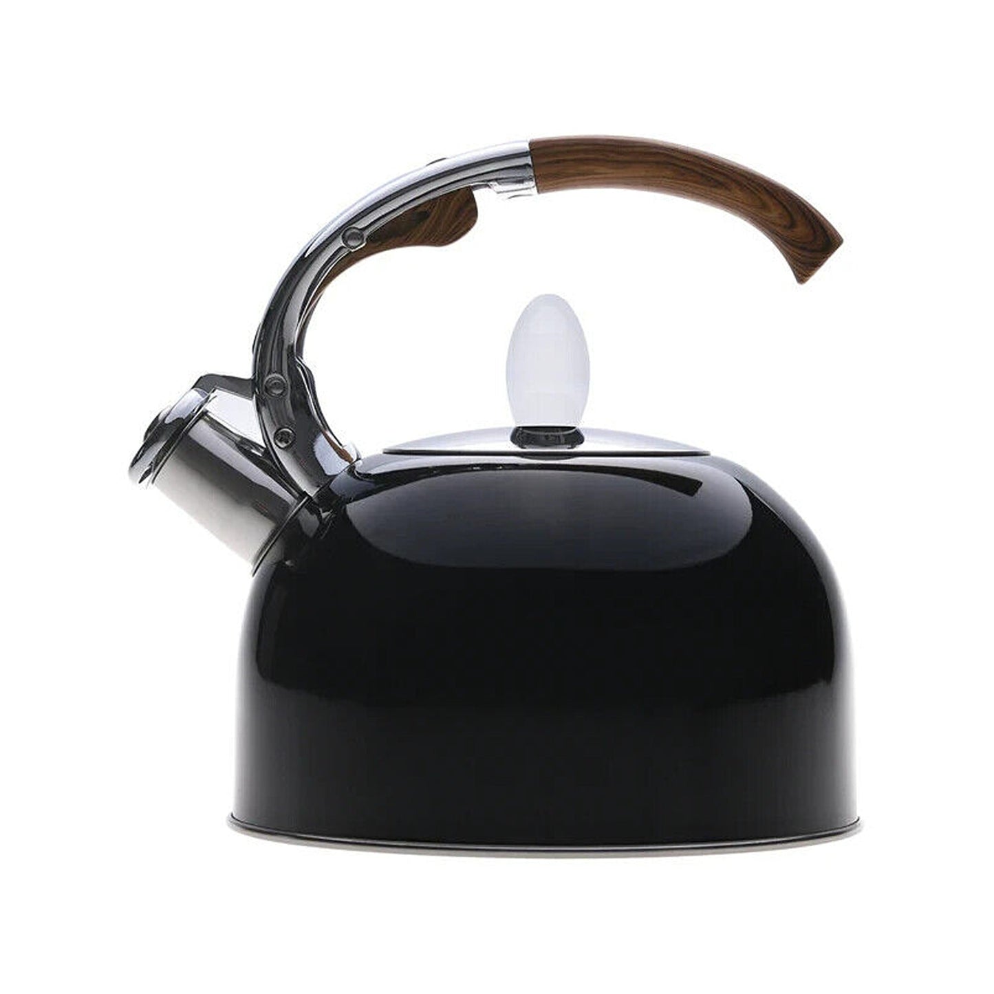 Black Bamboo Whistling Stovetop Kettle 2.5L Capacity