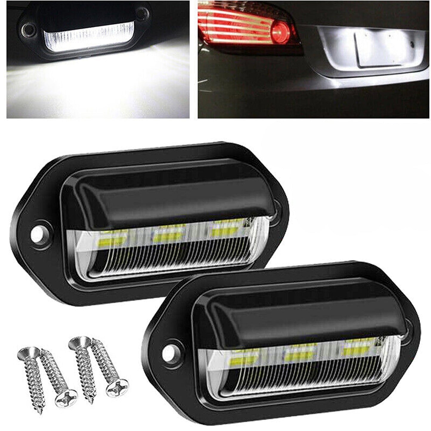 2pcs 12V 24V LED License Number Plate Light for Truck Trailer Car