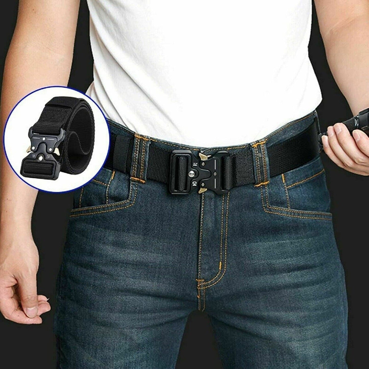 Heavy-Duty Canvas Outdoor Utility Belt for Work and Casual Wear