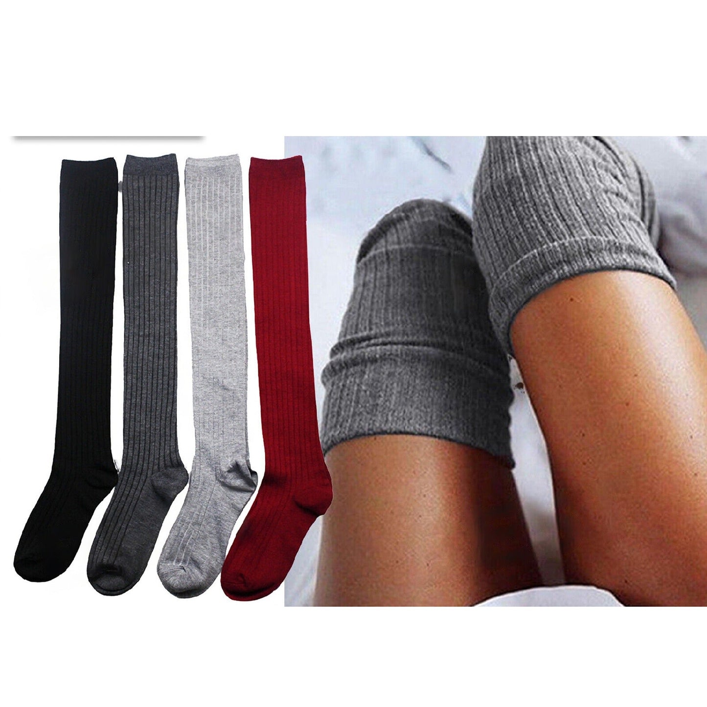 Fashion Over The Knee Socks Women Thigh High Long Stockings
