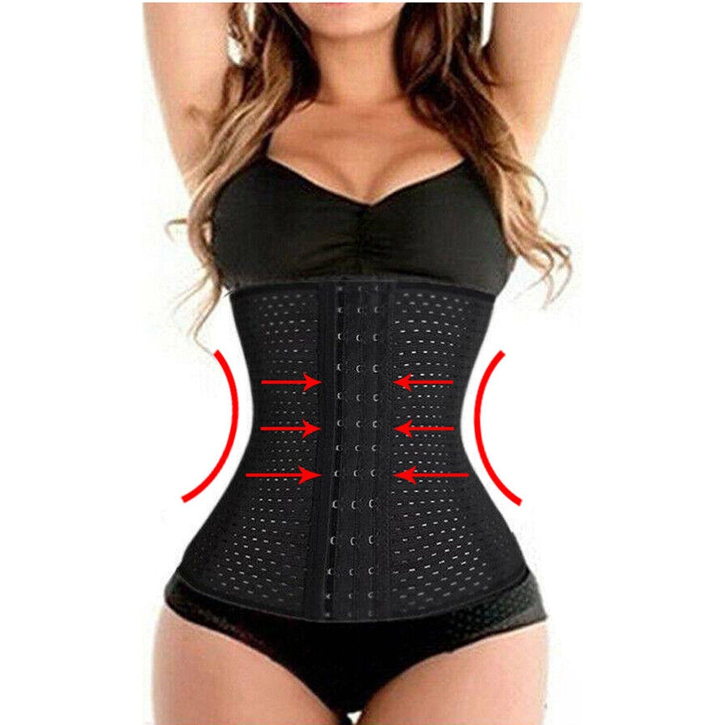 Black Underbust Corset Waist Cincher for Women Body Shaper Tummy Girdle
