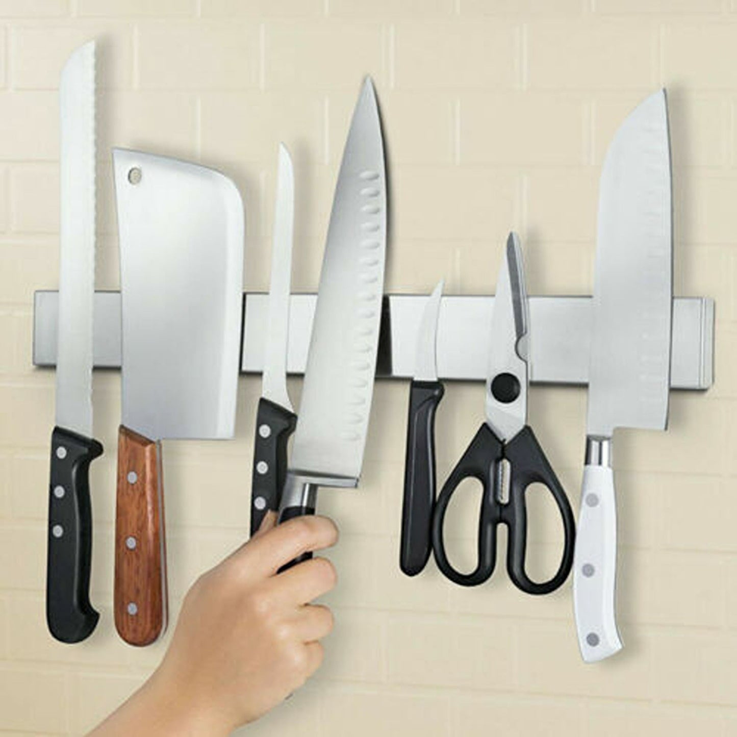 Magnetic Knife Strip Storage Self-Adhesive Holder for Kitchen Utensils