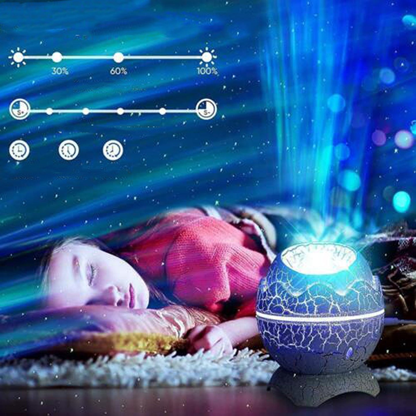 Galaxy Star Wireless Projector with Dinosaur Egg Design and Music Player